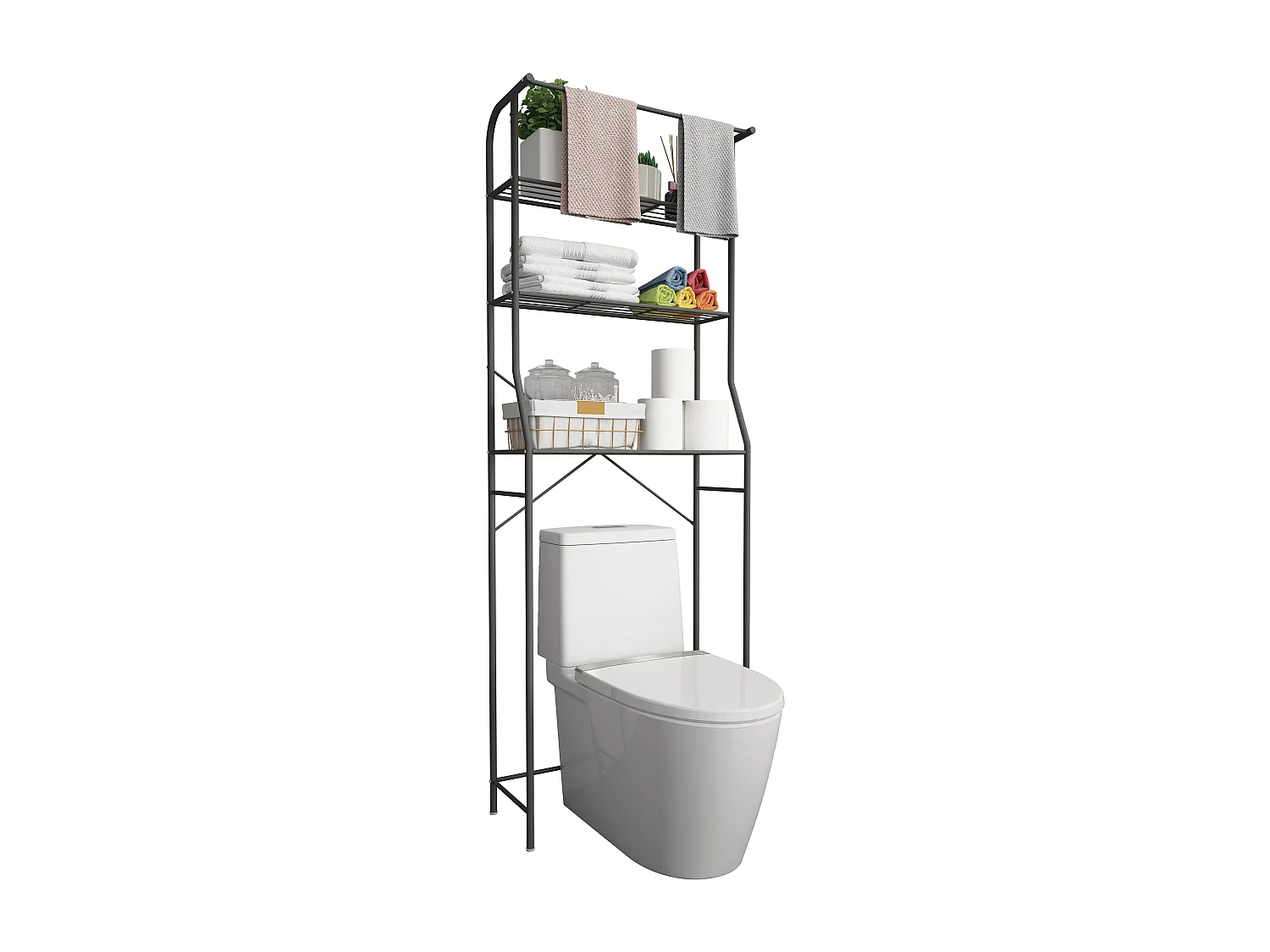 VCM Meuble de salle de bains en métal Armoire de toilette Tubas EOL (noir)