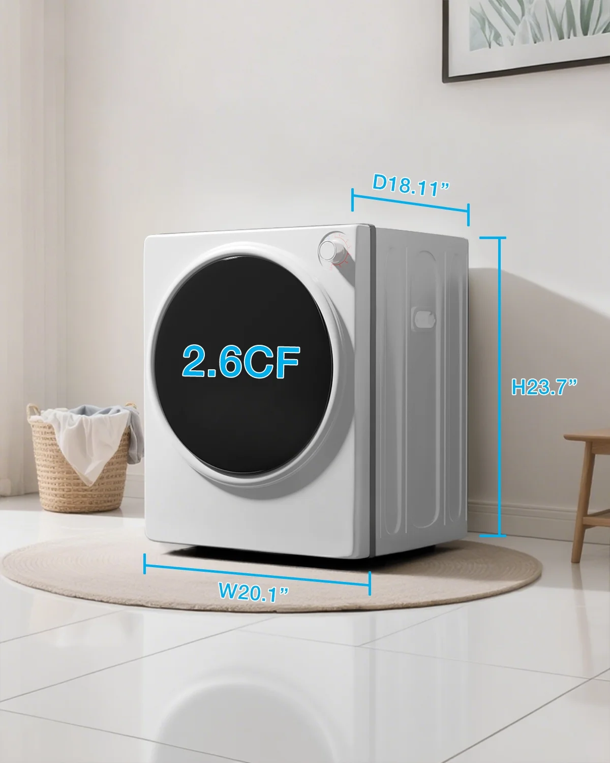 TABU Washer and Dryer Set, 17.6LBS Full Automatic Washing Machine & 8.8LBS Portable Dryer (Gray&White) - Image 18