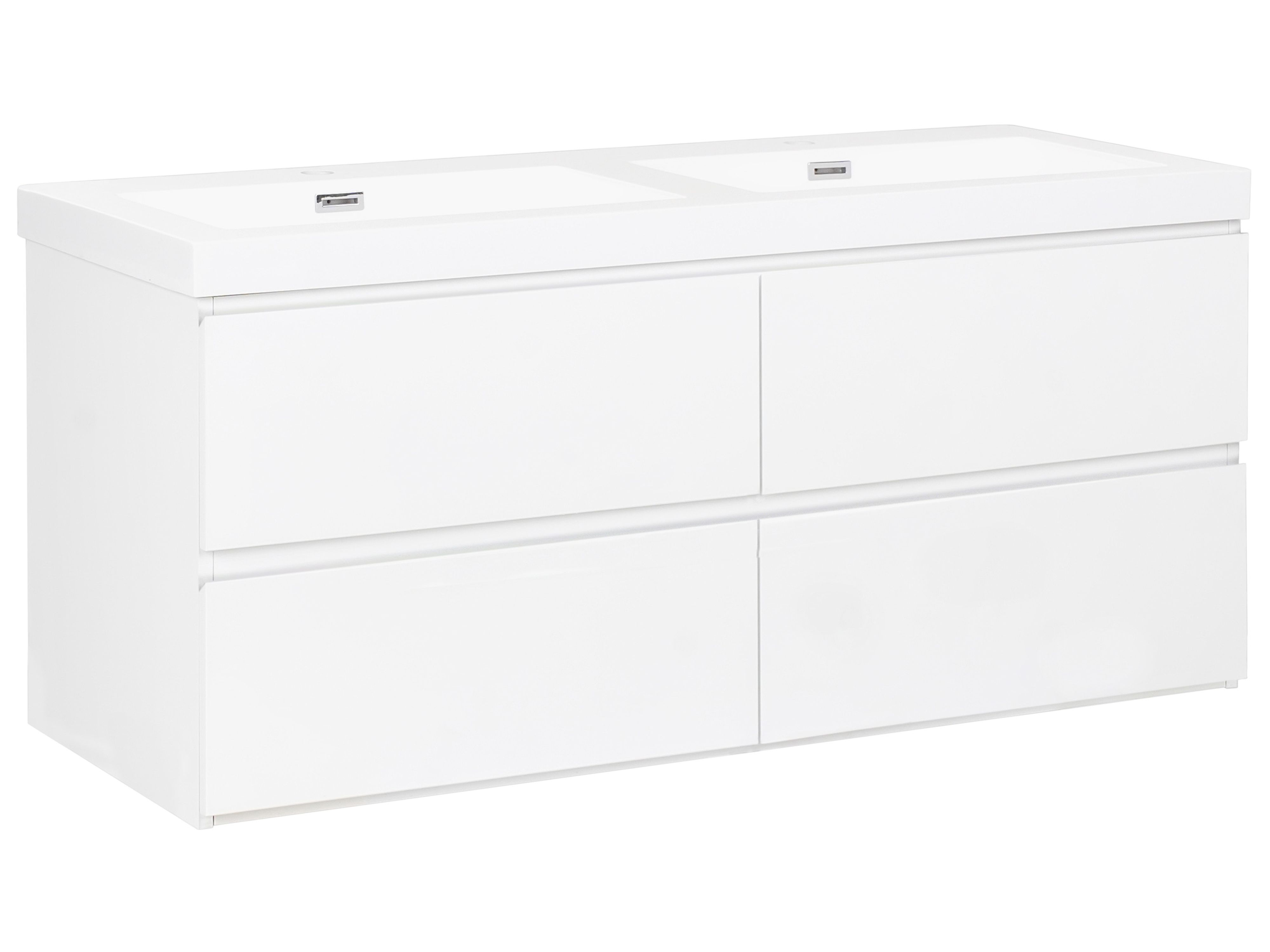 Wall Mounted Double Basin Vanity Unit CARDIEL White