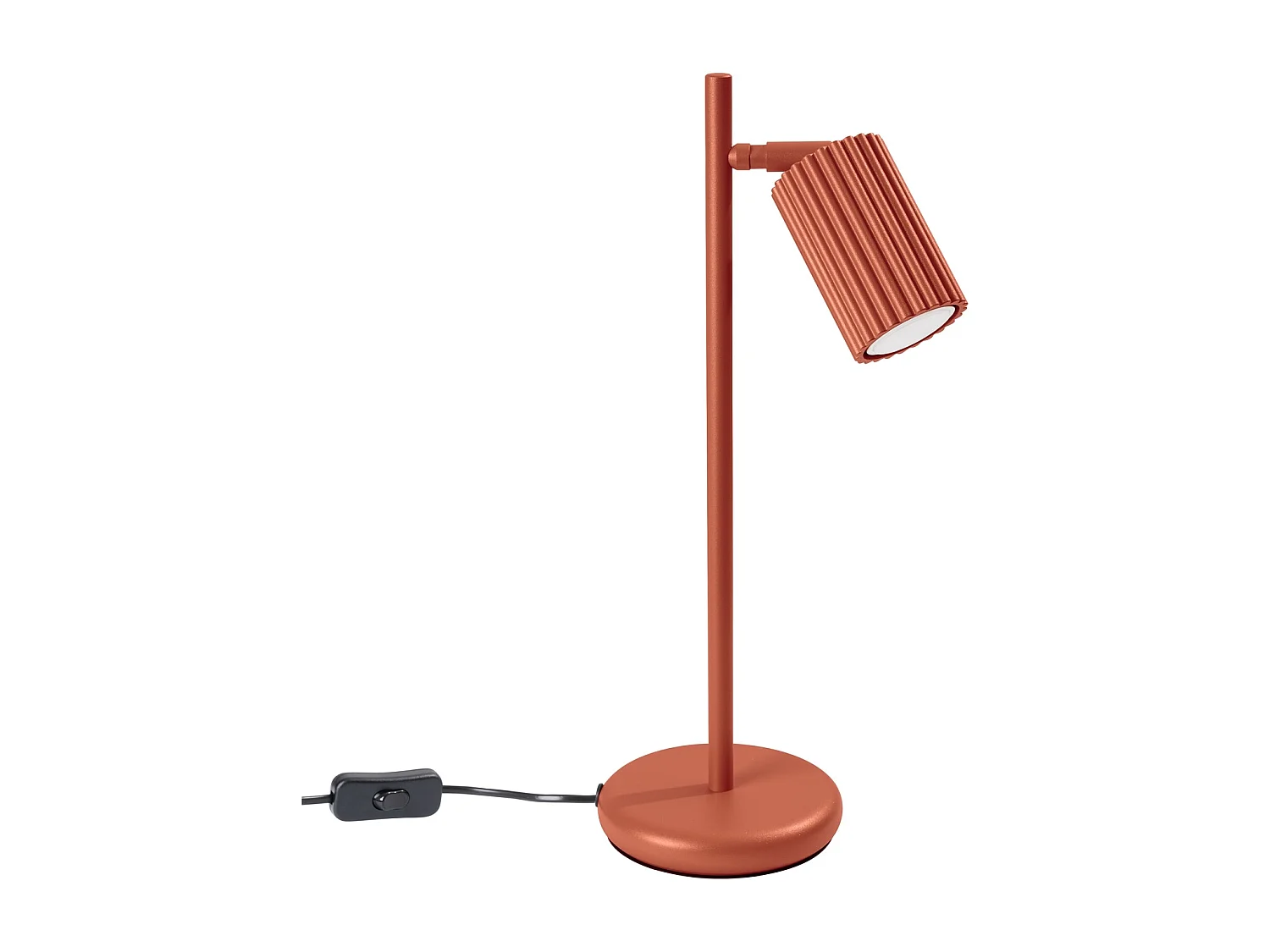 Lampe De Bureau Karbon Minimaliste En Aluminium - 1 Sources Lumineuses - L.14,5 X H.43 Cm - Ocre Rouge