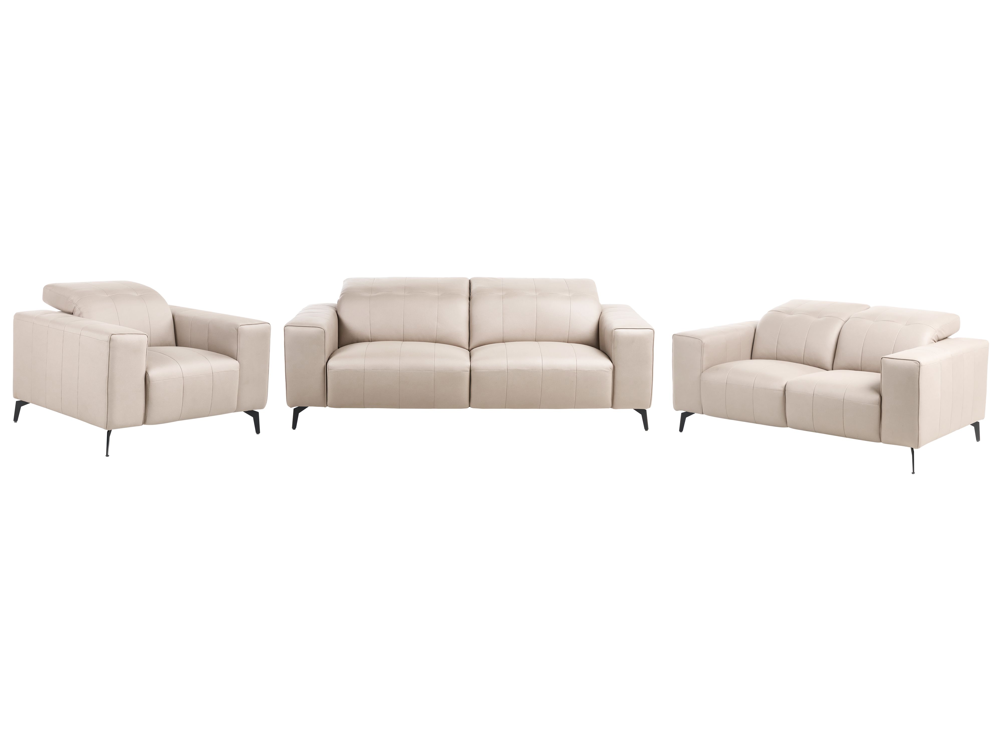 Living Room Set 6 Seater OMMEL Faux Leather Taupe