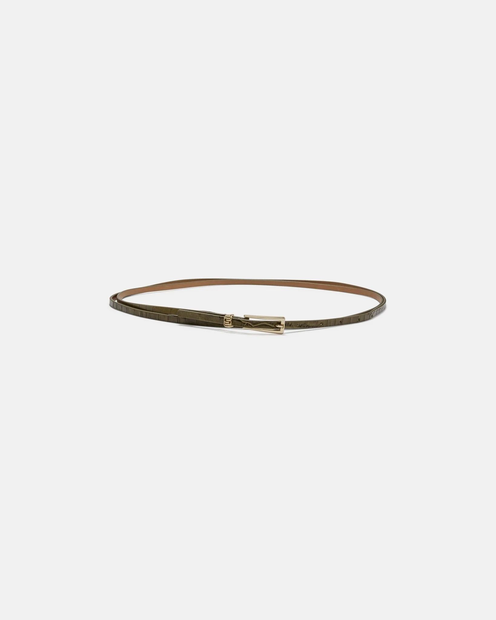 CEINTURE ATYA/CROC - En cuir croco kaki