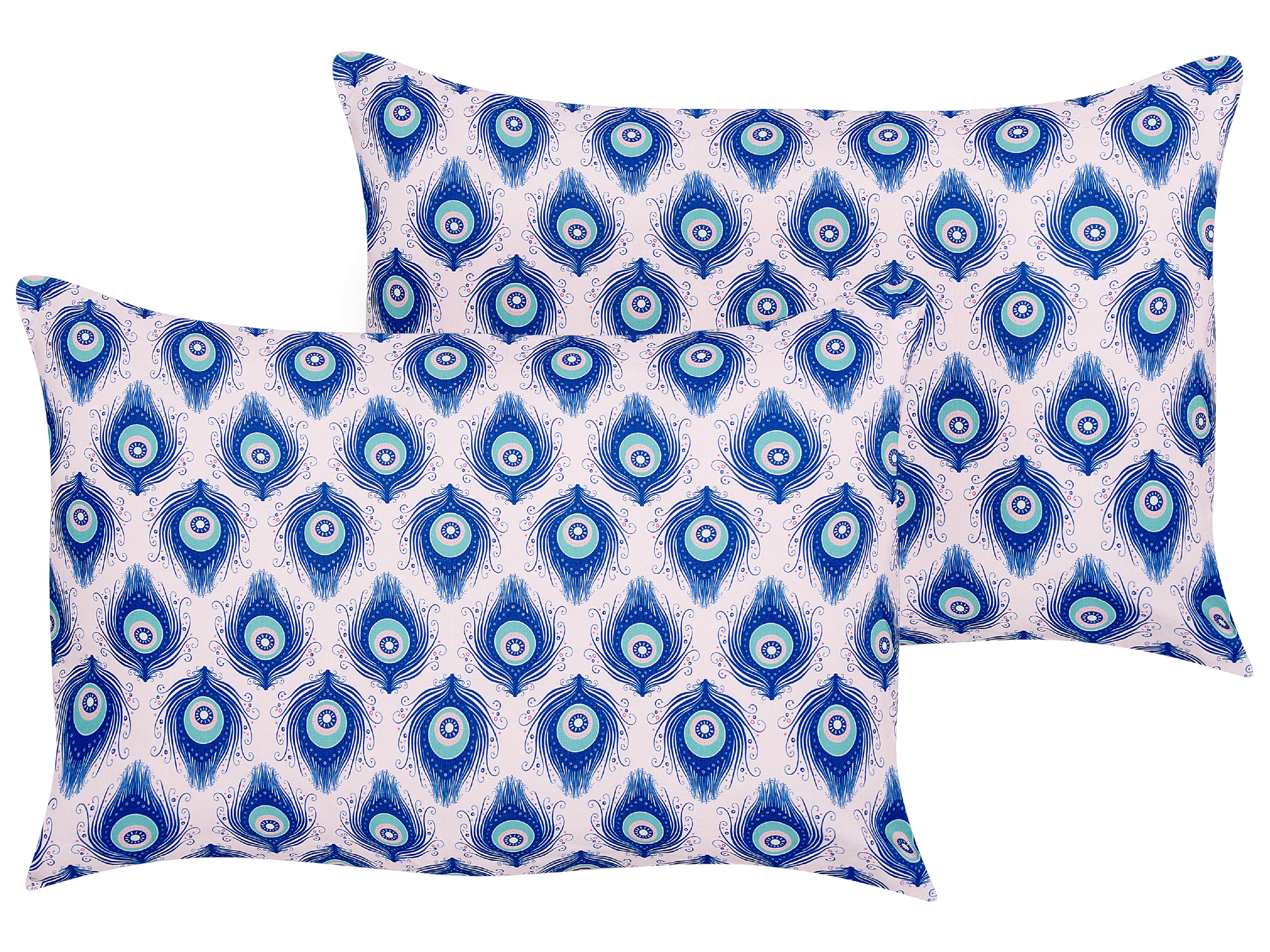 Set of 2 Outdoor Cushions CERIANA Animal Pattern 40 x 60 cm Blue
