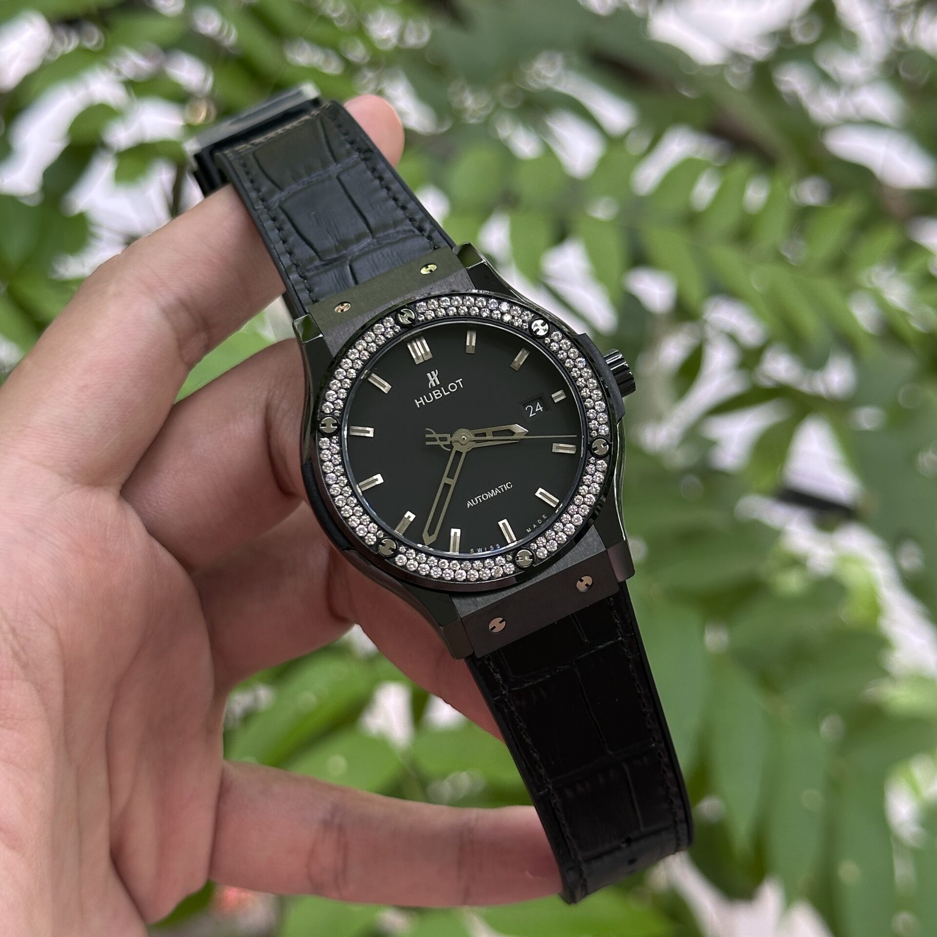 Hublot Classic Fusion Ceramic With Diamonds Replica 1:1 Watch JJZ 42mm - Elite Watch Atelier
