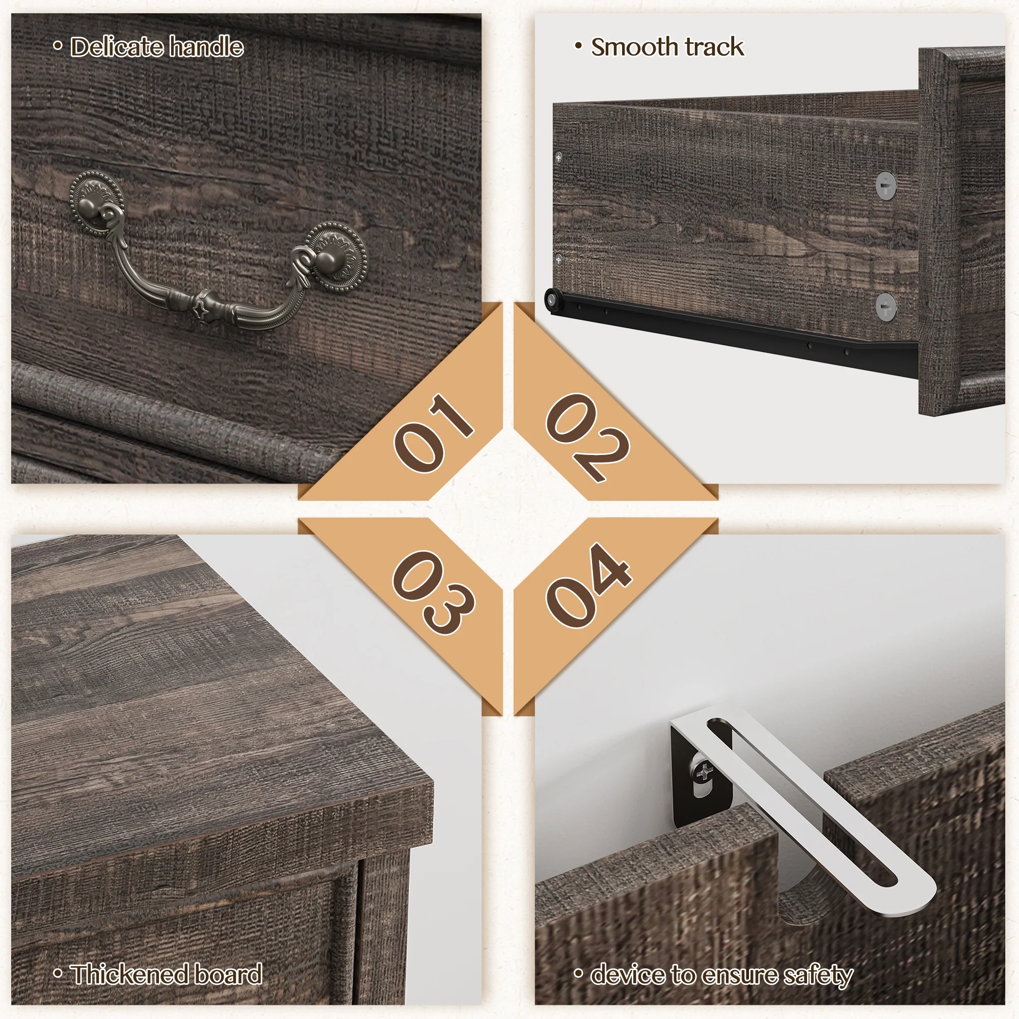 EnHomee Wood Dressers for Bedroom with 9 Drawers White Dresser Chest of Drawers for Living Room - Image 24