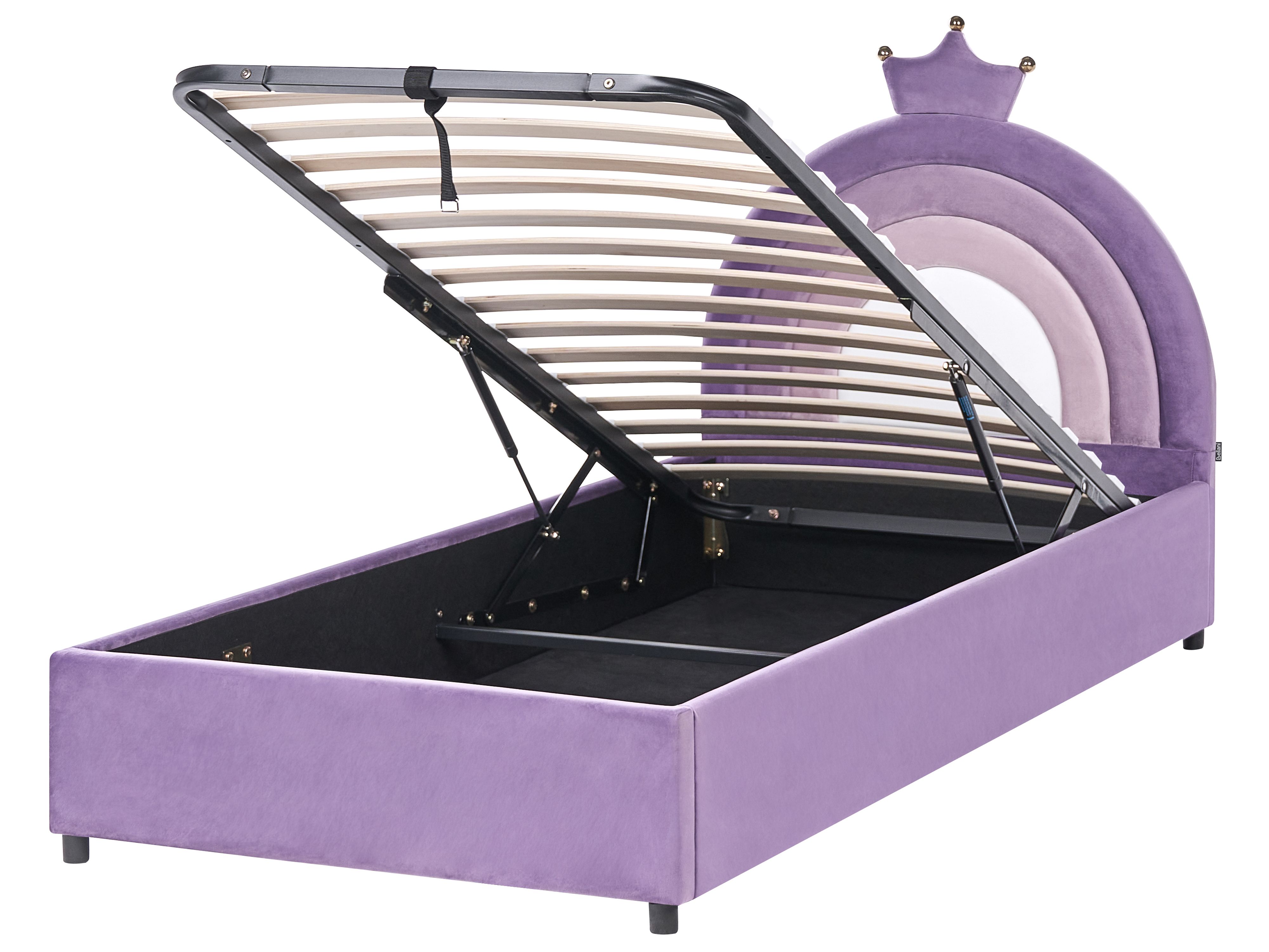 Kids Ottoman Bed Crown Velvet GRISETOT 90 x 200 cm (EU Single) Violet