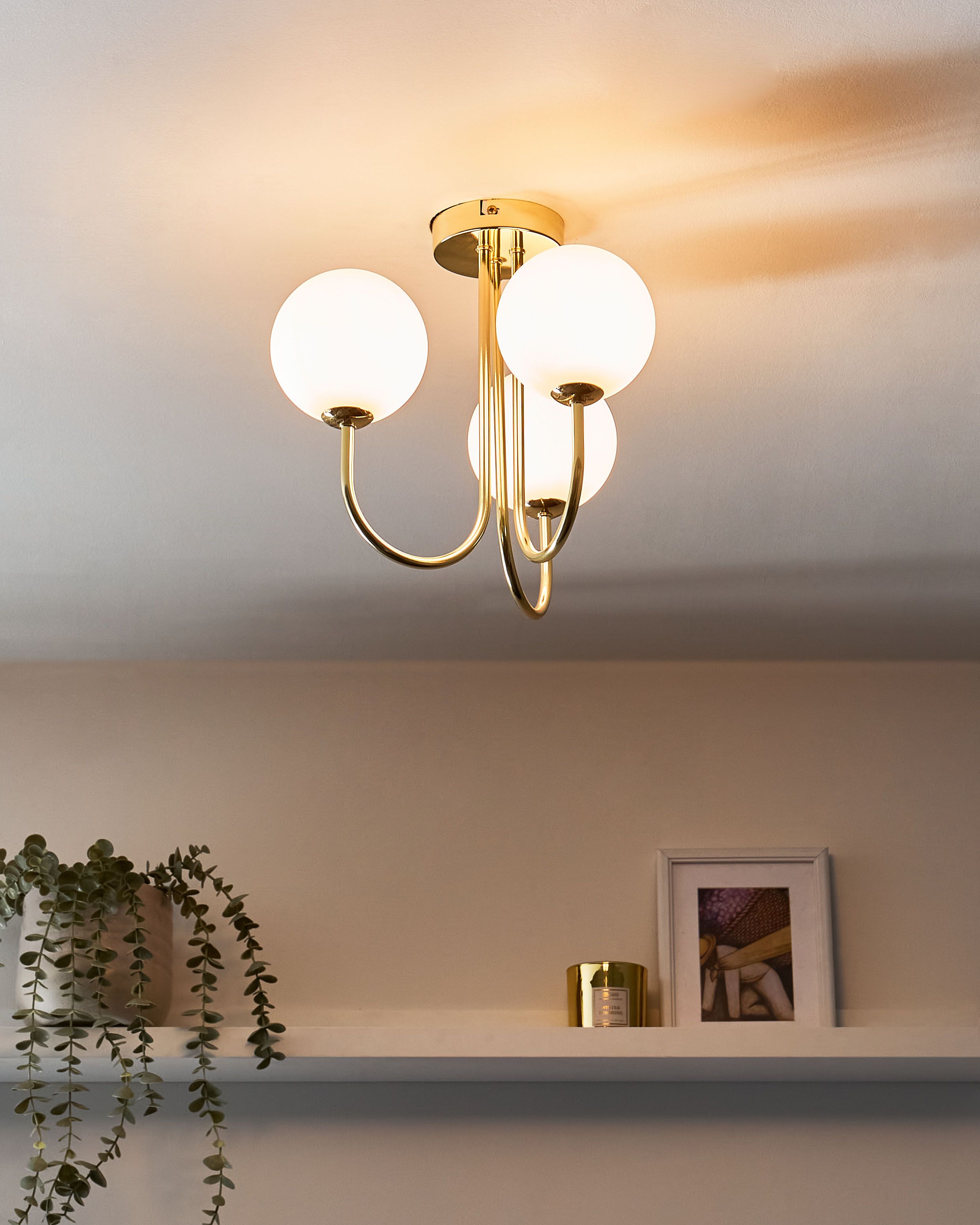 Ceiling Lamp SHIRE Glass White