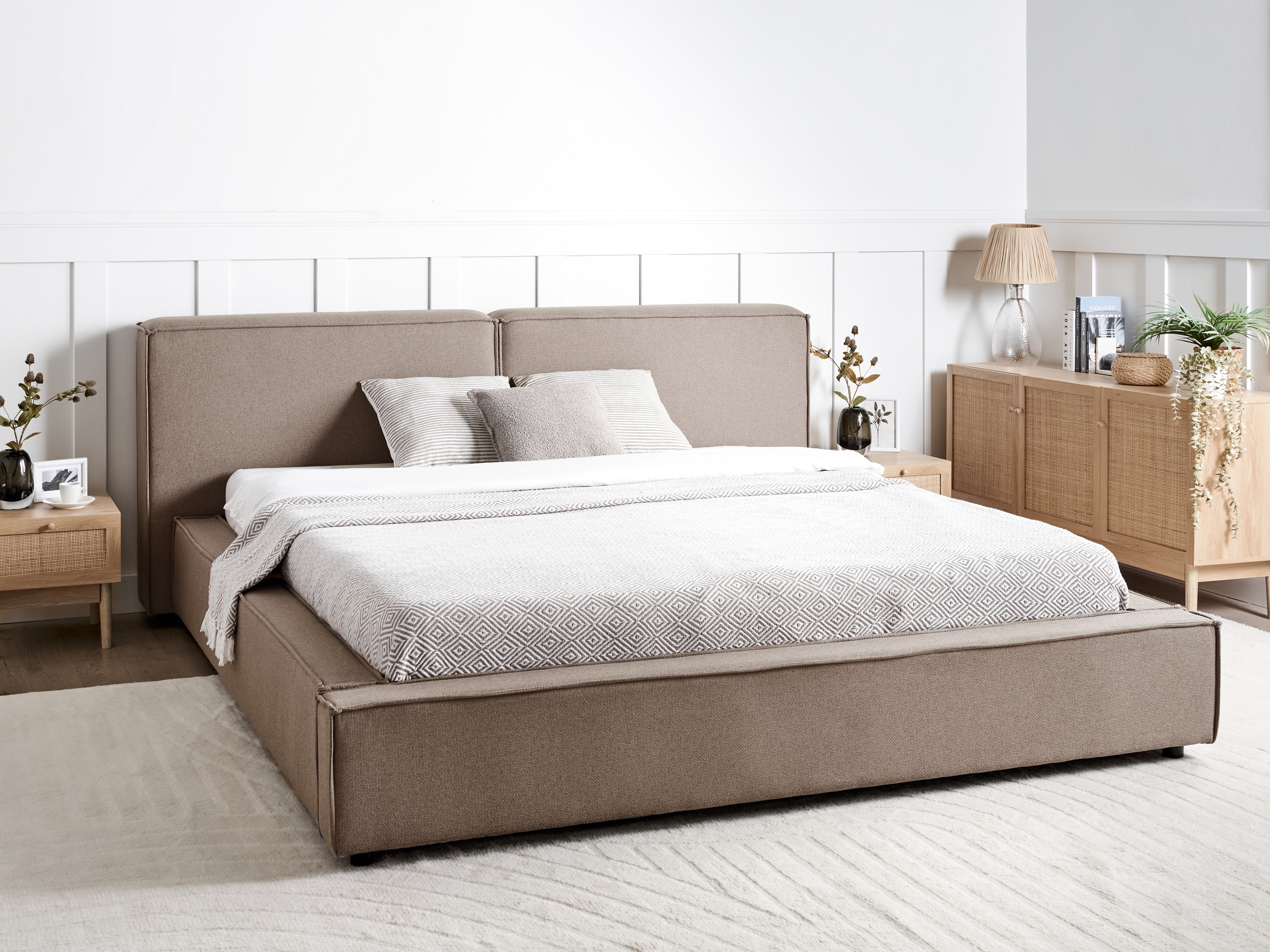 Waterbed Fabric LINARDS 180 x 200 cm (EU Super King) Taupe