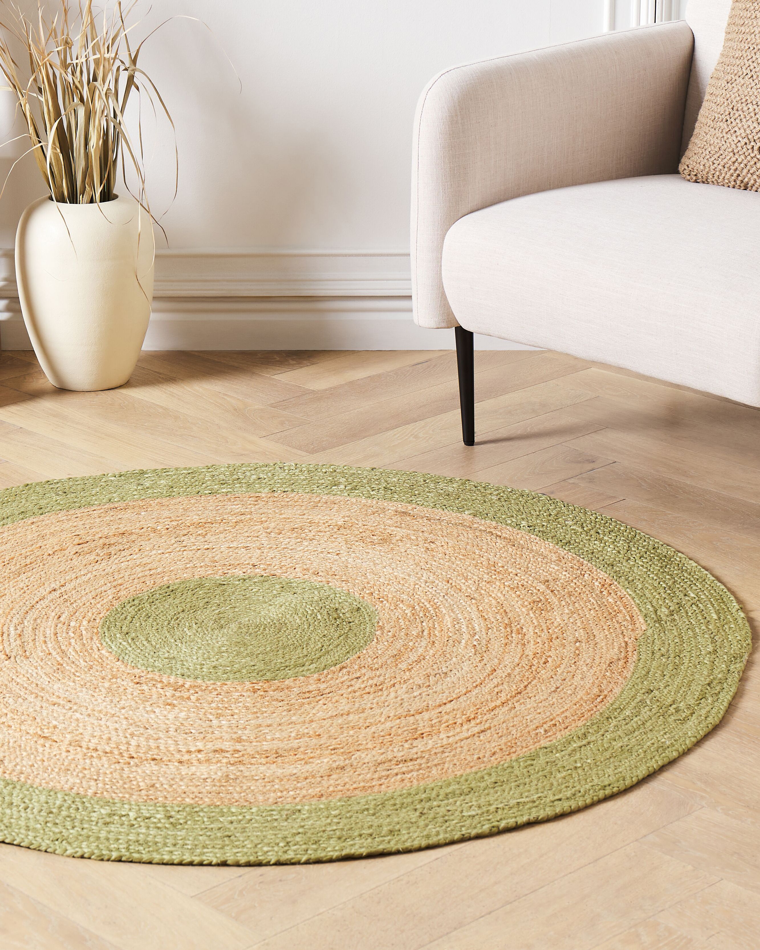 Rug YAYALAR Light Green ø 140 cm Jute