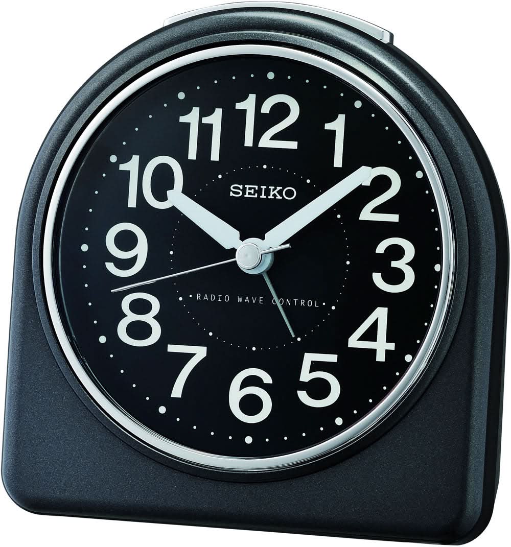Seiko Radio Alarm Clock Analog 12.1 cm Silber Plastic • Funkuhrwerk • Schlummerfunktion
