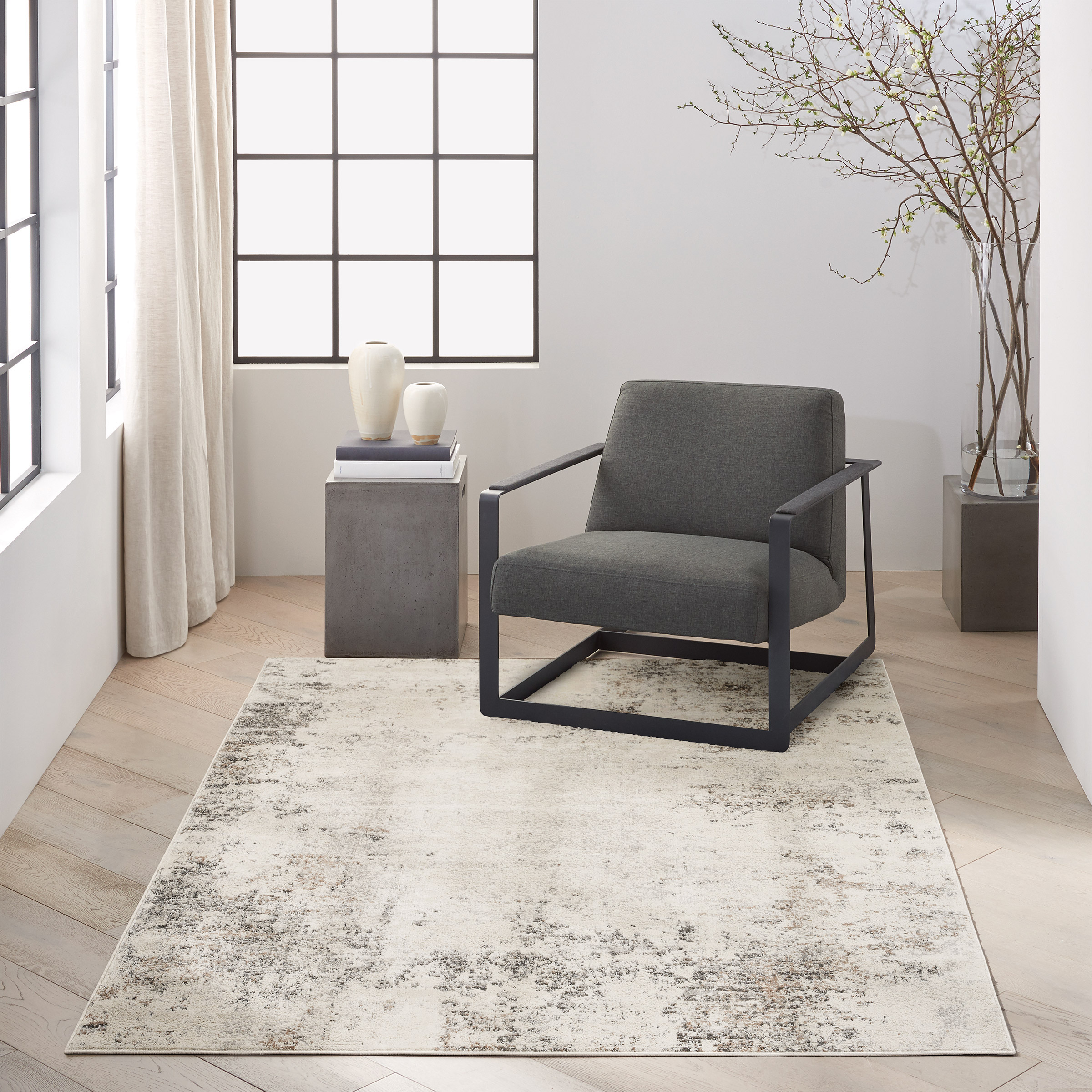 Calvin Klein Luminosity Ivory Gray Area Rug, 5'3' x 7'3'