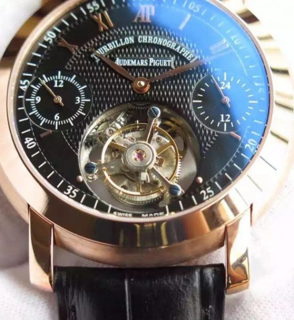 Replica Audemars Piguet Jules Audemars Tourbillon RG Black Dial - Top club