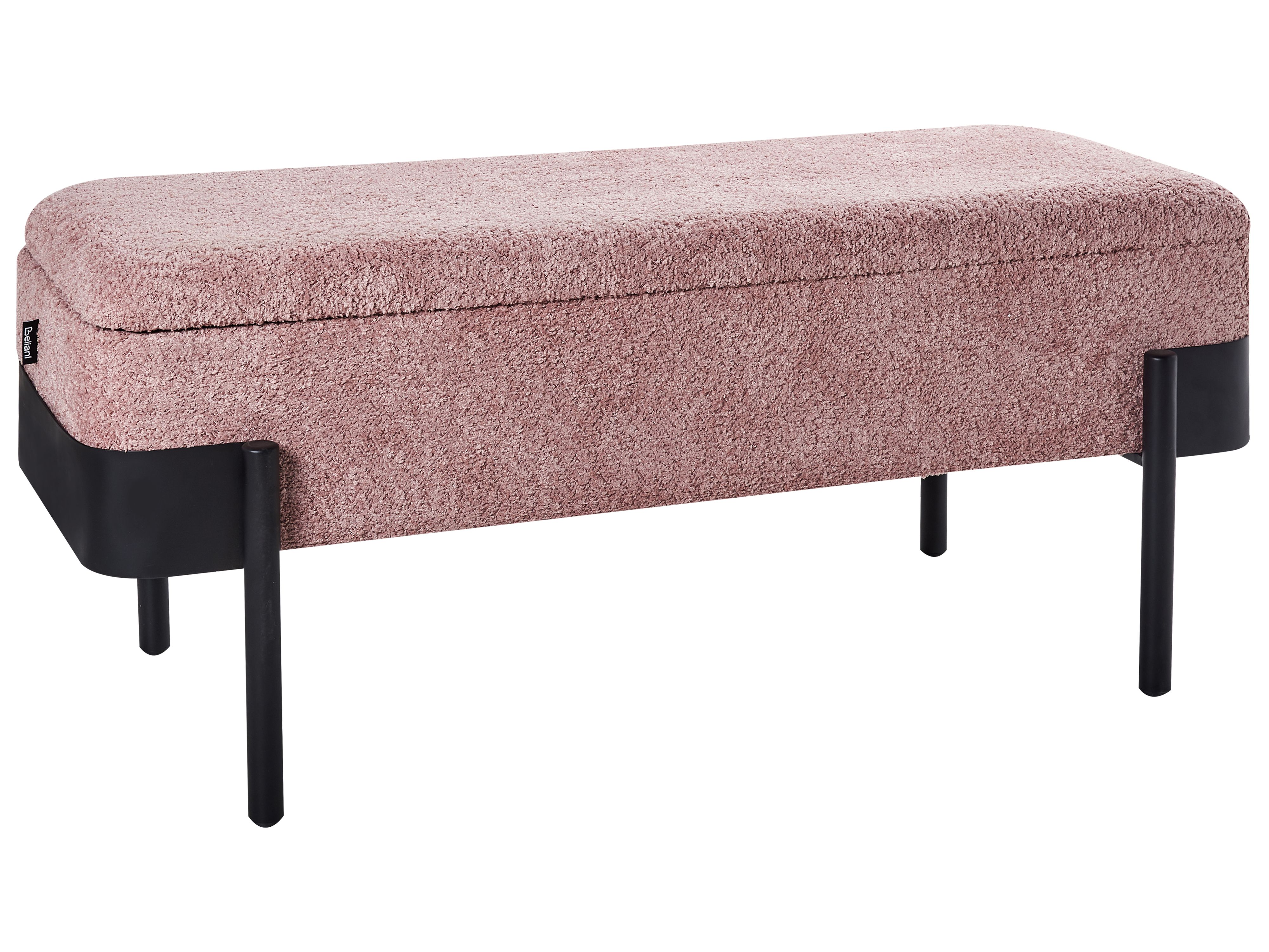 Upholstered Storage Bench WARREN Chenille Pink