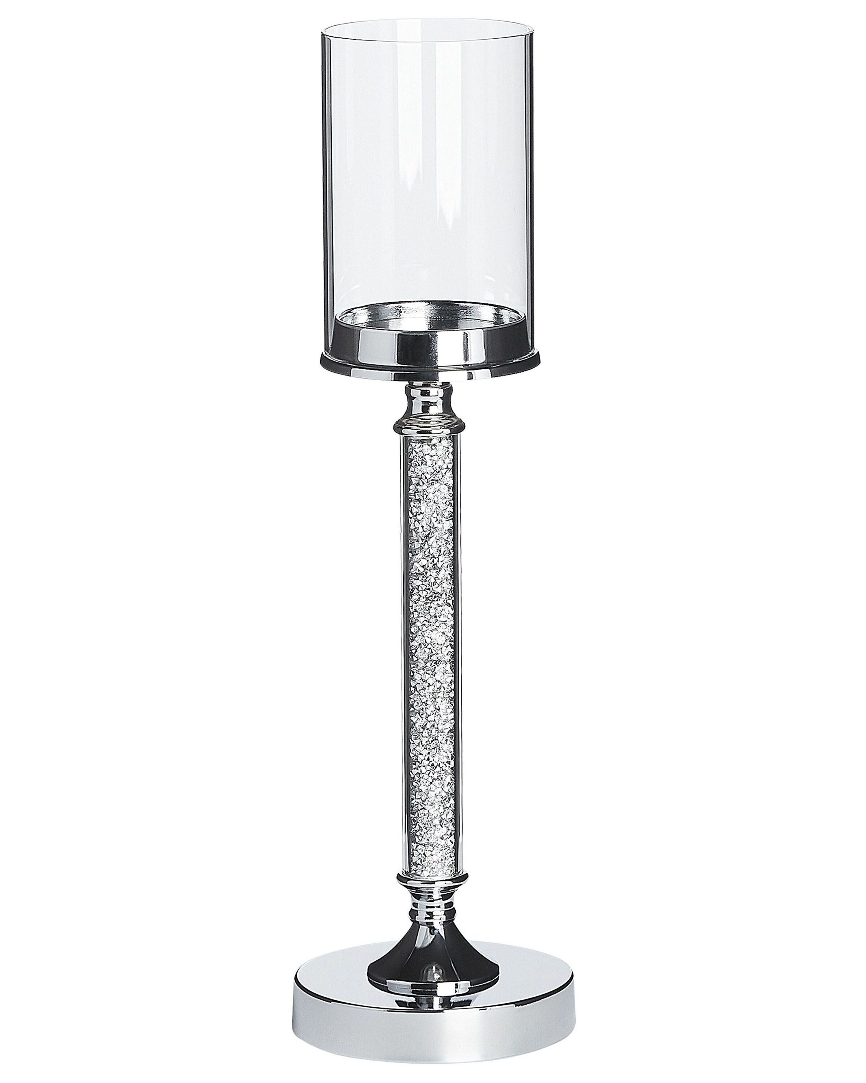 Candle Holder ABBEVILLE Glass 48 cm Silver