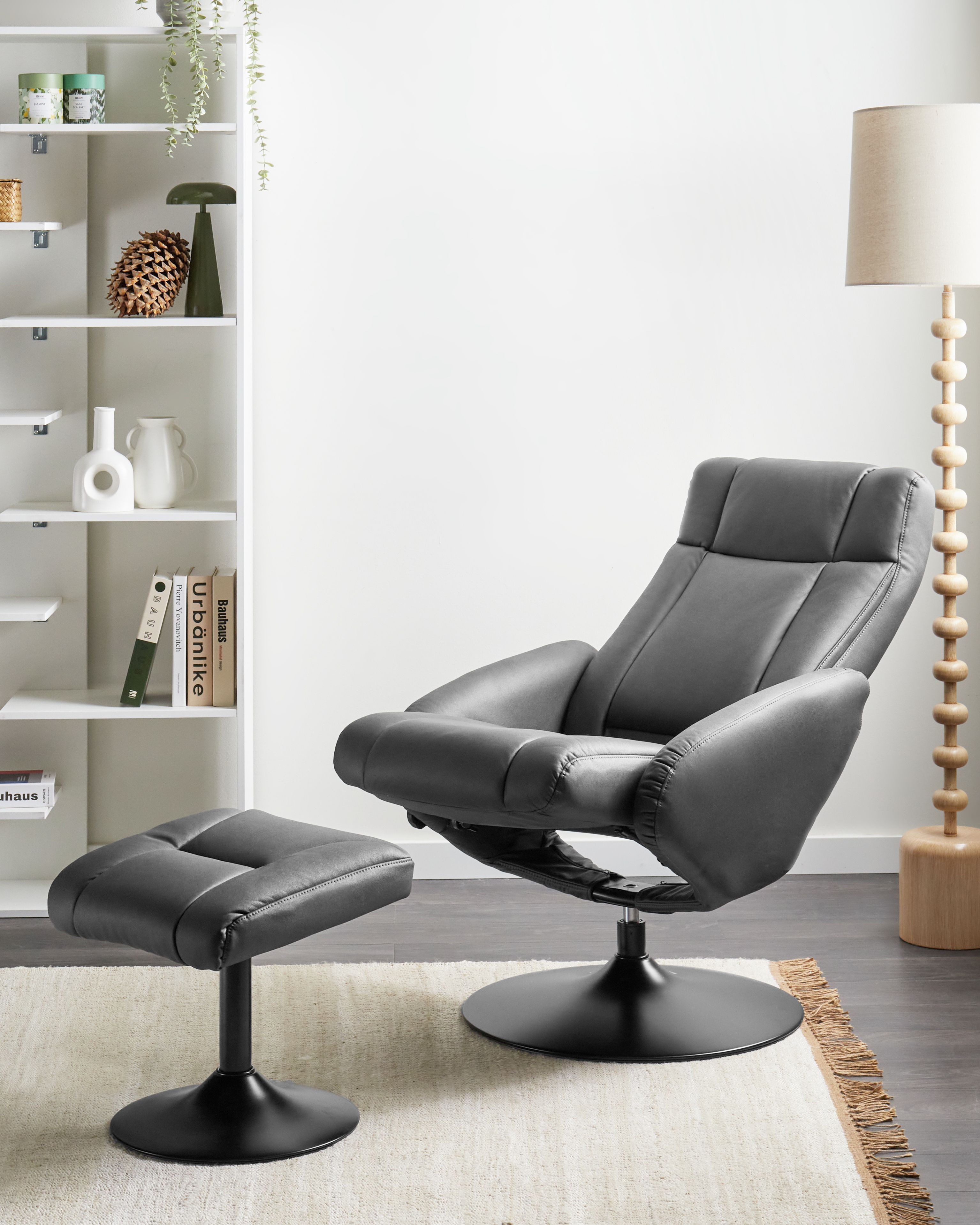 Recliner Chair APATE Faux Leather Black