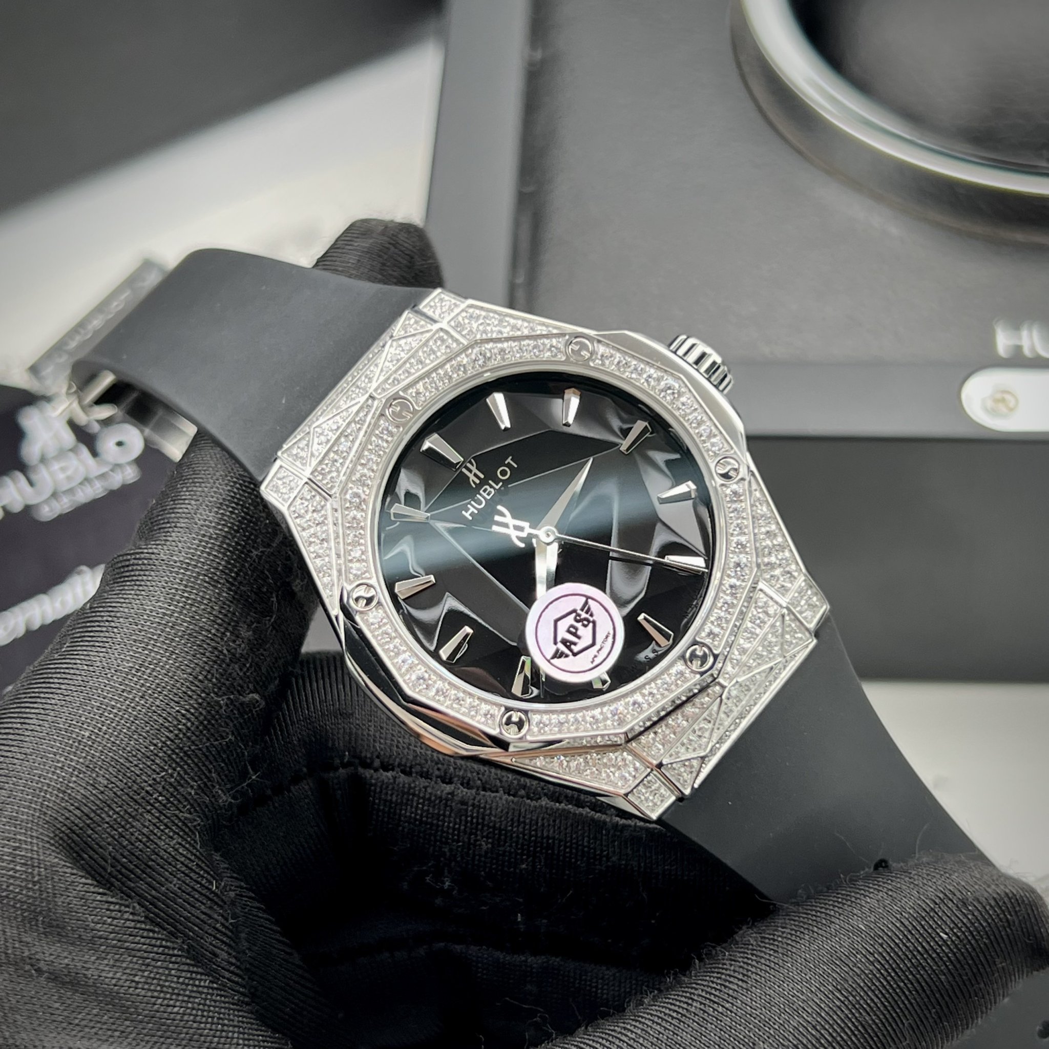 Hublot Replica Watch Classic Fusion Orlinski Full Diamonds Titanium Rubber Strap APS 40mm - Top club