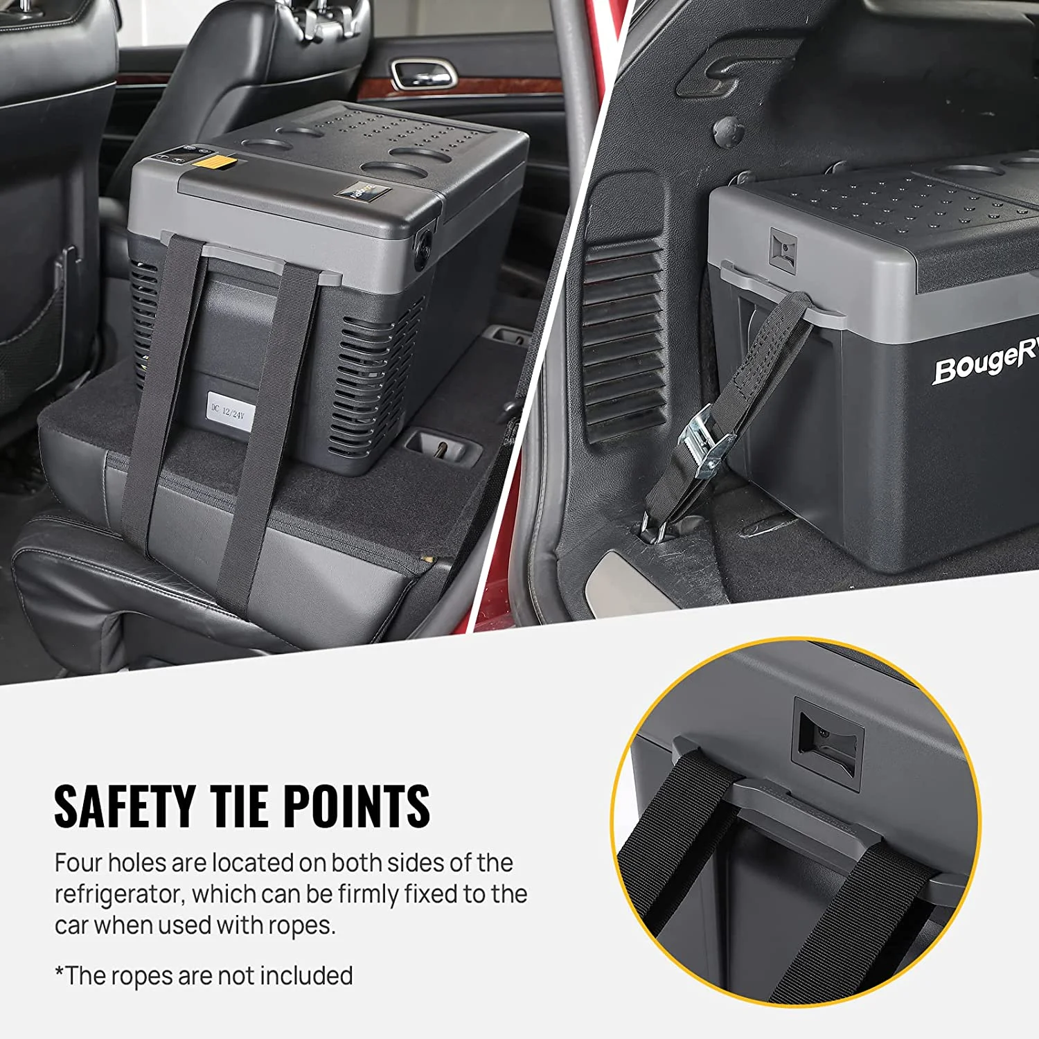 BougeRV Portable Car Refrigerator CRPRO 21 Qt, 12 Volt Fridge Compressor Freezer with -8℉~50℉ Cooling Range, 12V/24 DC & 110-240 AC for RV Truck Vehicle Boat Outdoor & Home Use Black - Image 3