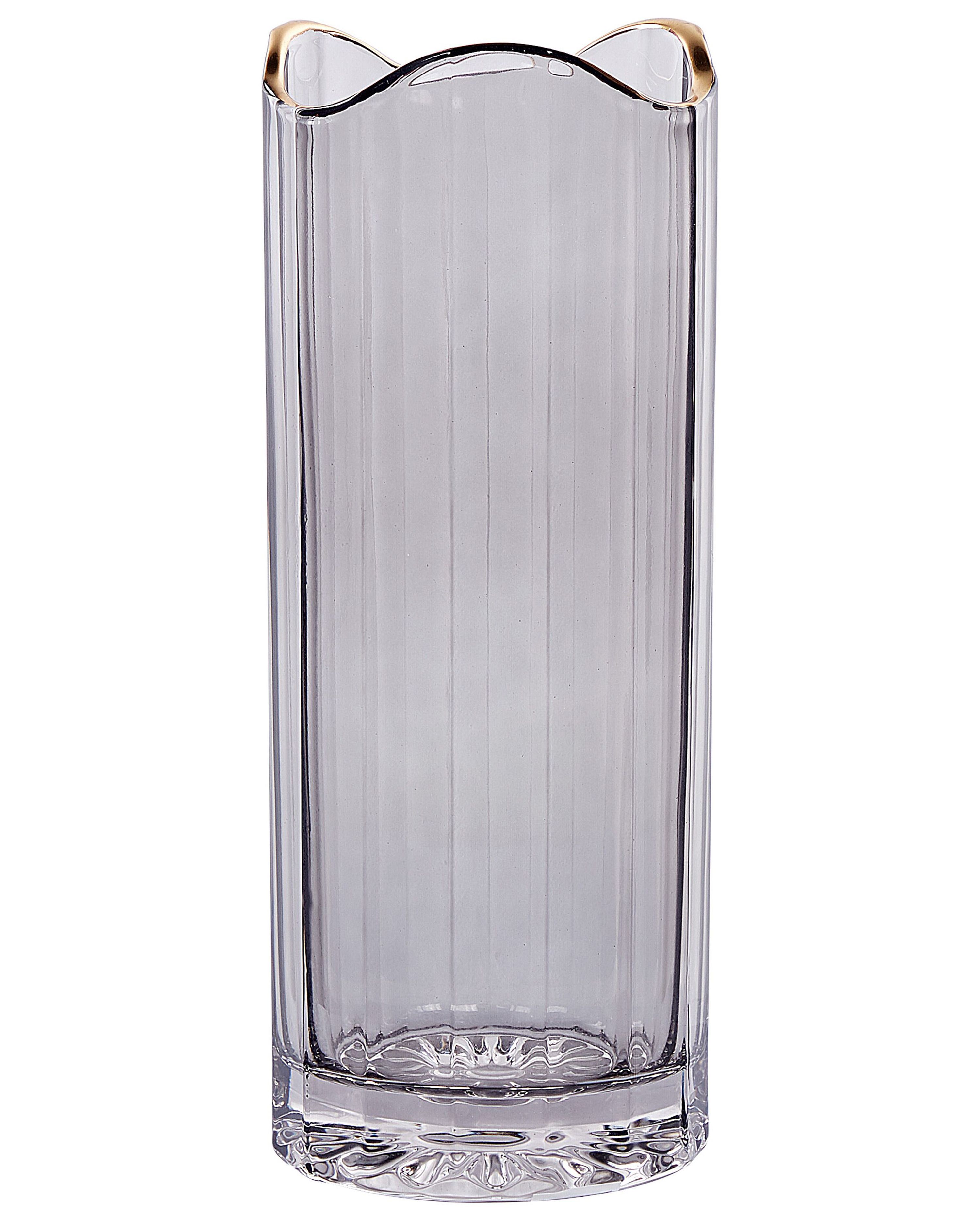 Flower Vase PERDIKI Glass 30 cm Grey