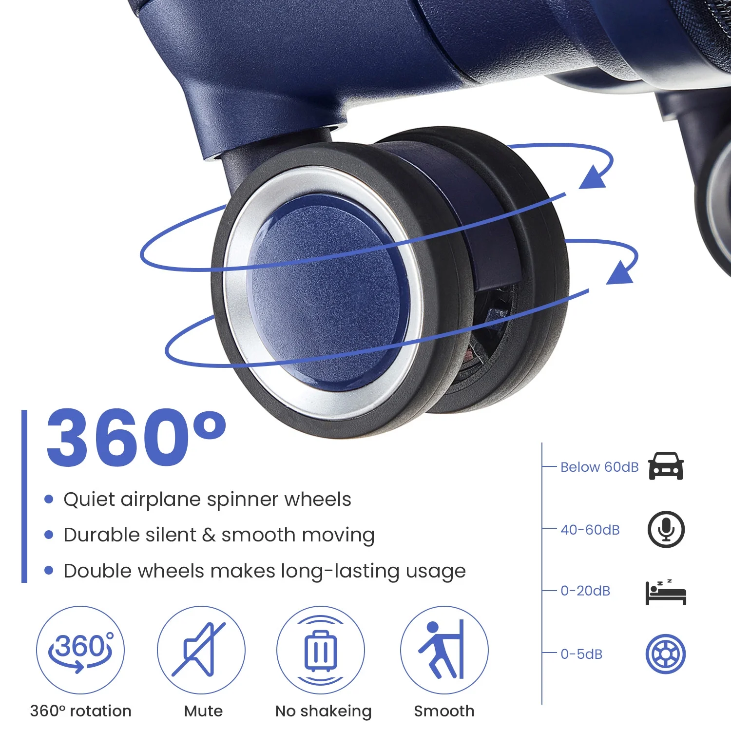 4 Piece Luggage Set, Expandable Lightweight Suitcase Set, PP Materials Travel Luggage with TSA Lock Spinner Wheels, White (14/20/24/28) - Image 34