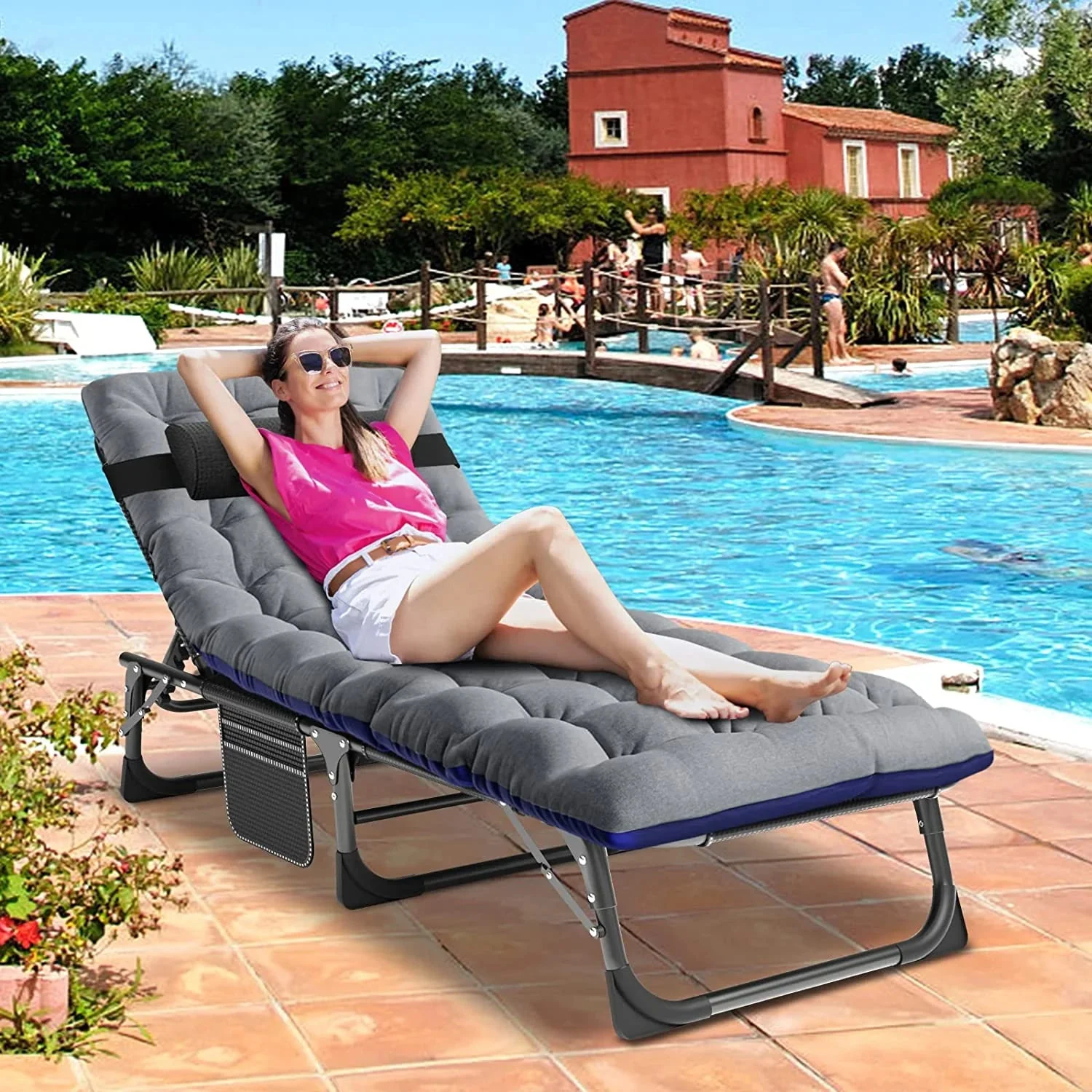 Slsy 5-Position Adjustable Folding Lounge Chair And Cot - 75.2" x 25.6" x 11.8" - Image 93 Slsy 5-Position Adjustable Folding Lounge Chair And Cot - 75.2" x 25.6" x 11.8" - Image 93