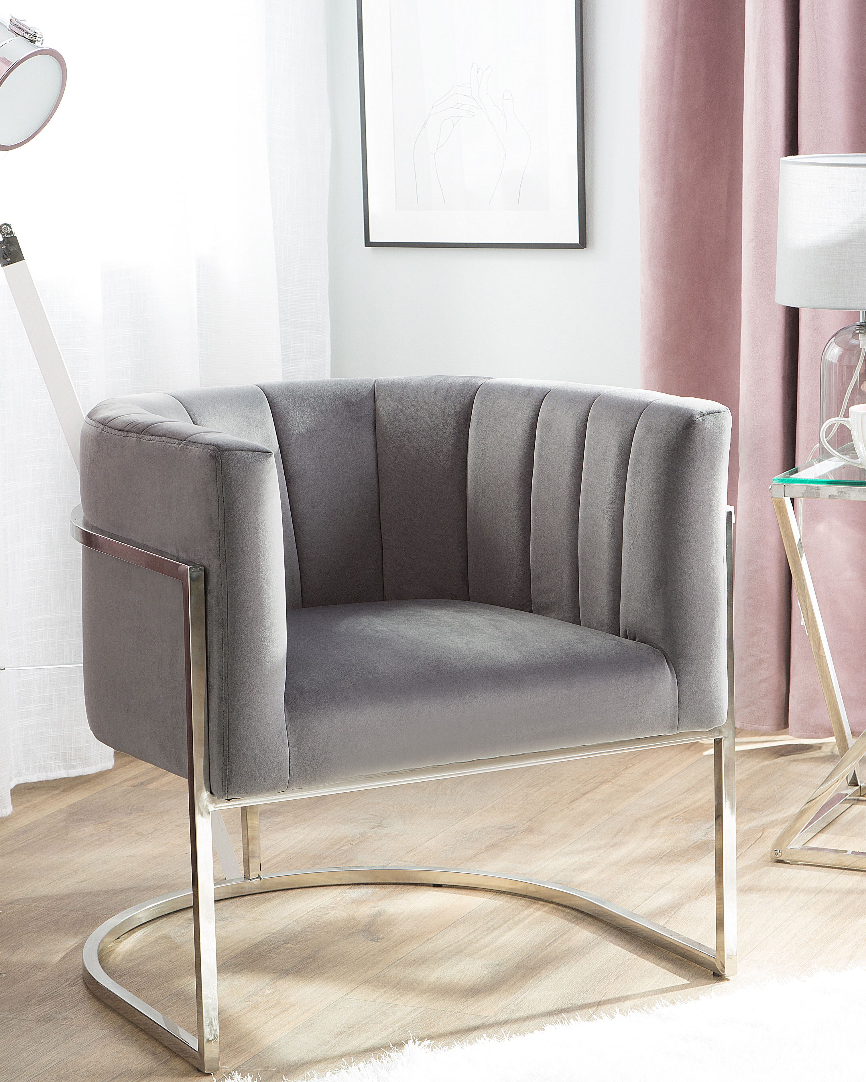 Armchair LARVIK Velvet Grey