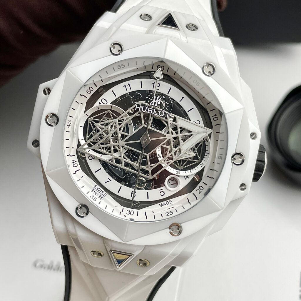Hublot Big Bang Sang Bleu II Replica Watch White Ceramic Rubber Strap 45mm - Top club