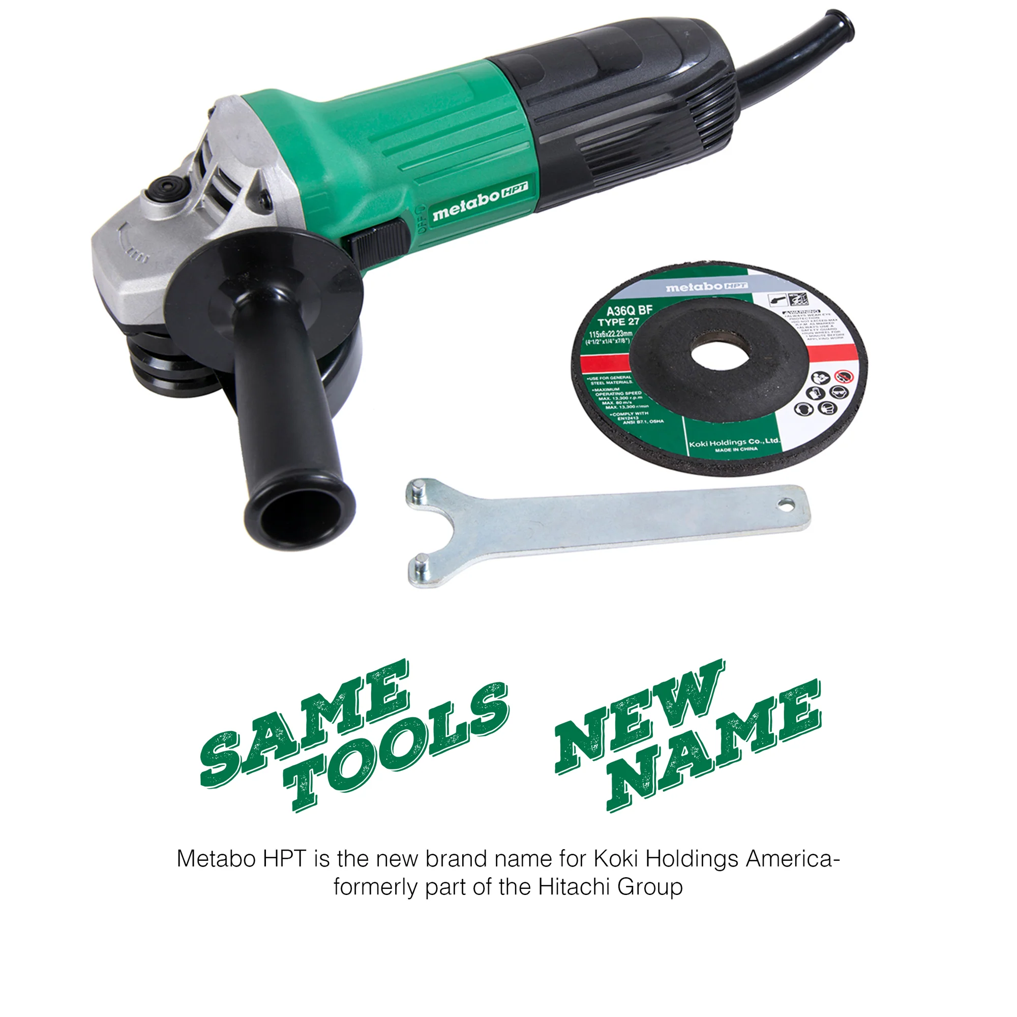 Metabo HPT G12SS2 4-1/2 in. Corded Angle Grinder with Slide Switch