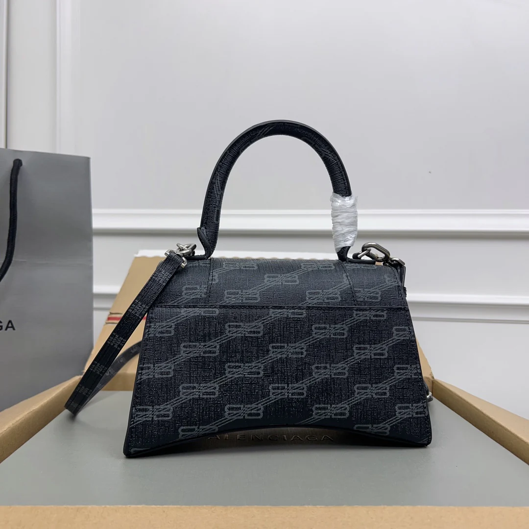 Balenciaga BB Monogram Pattern Handbag with Silver Hardware for Luxury Fashion Style No.2258 - Replicaclubs