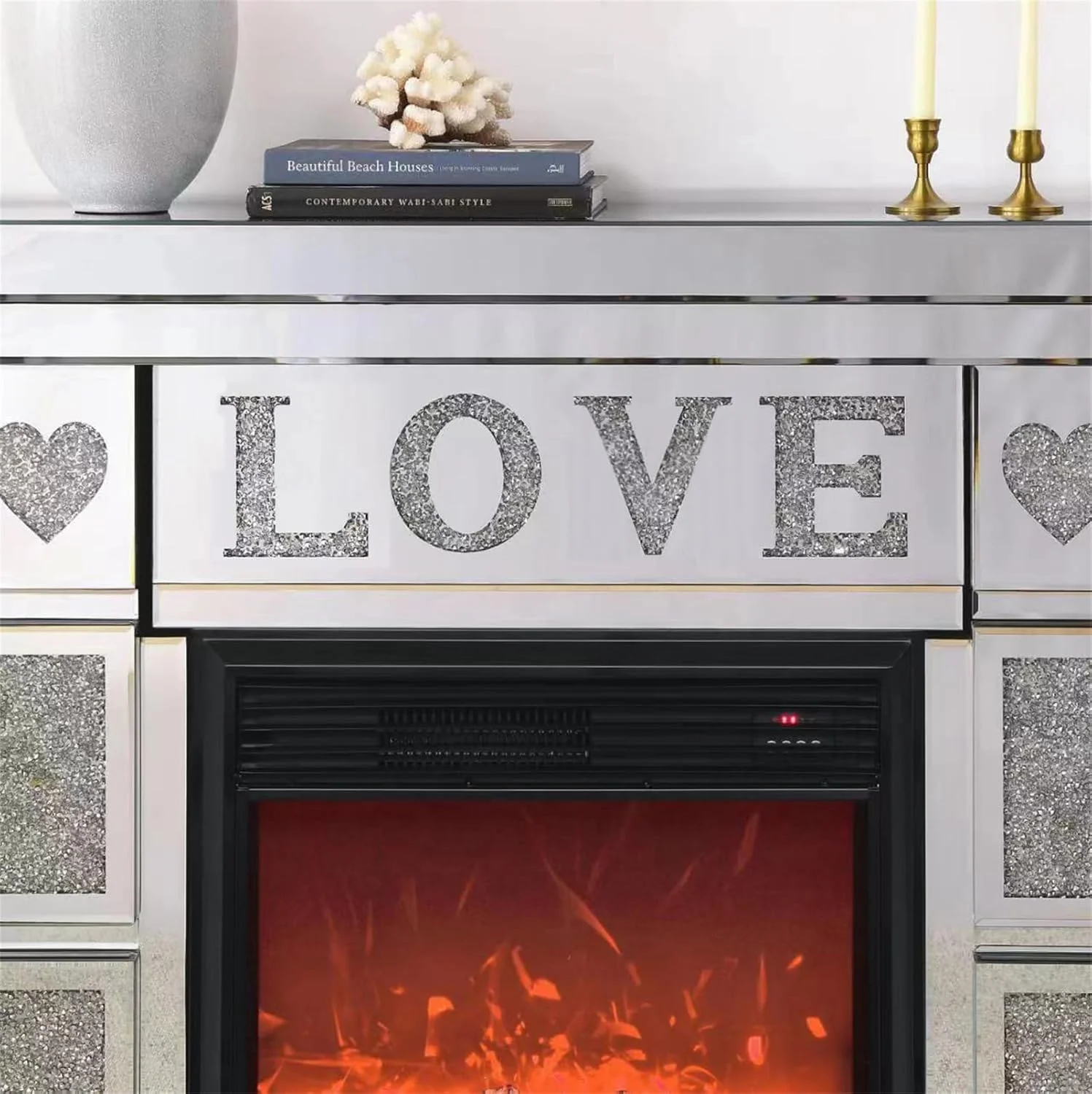 IKIFLY 47.24L x 41.33 H Mirrored Electric Fireplace - Image 14