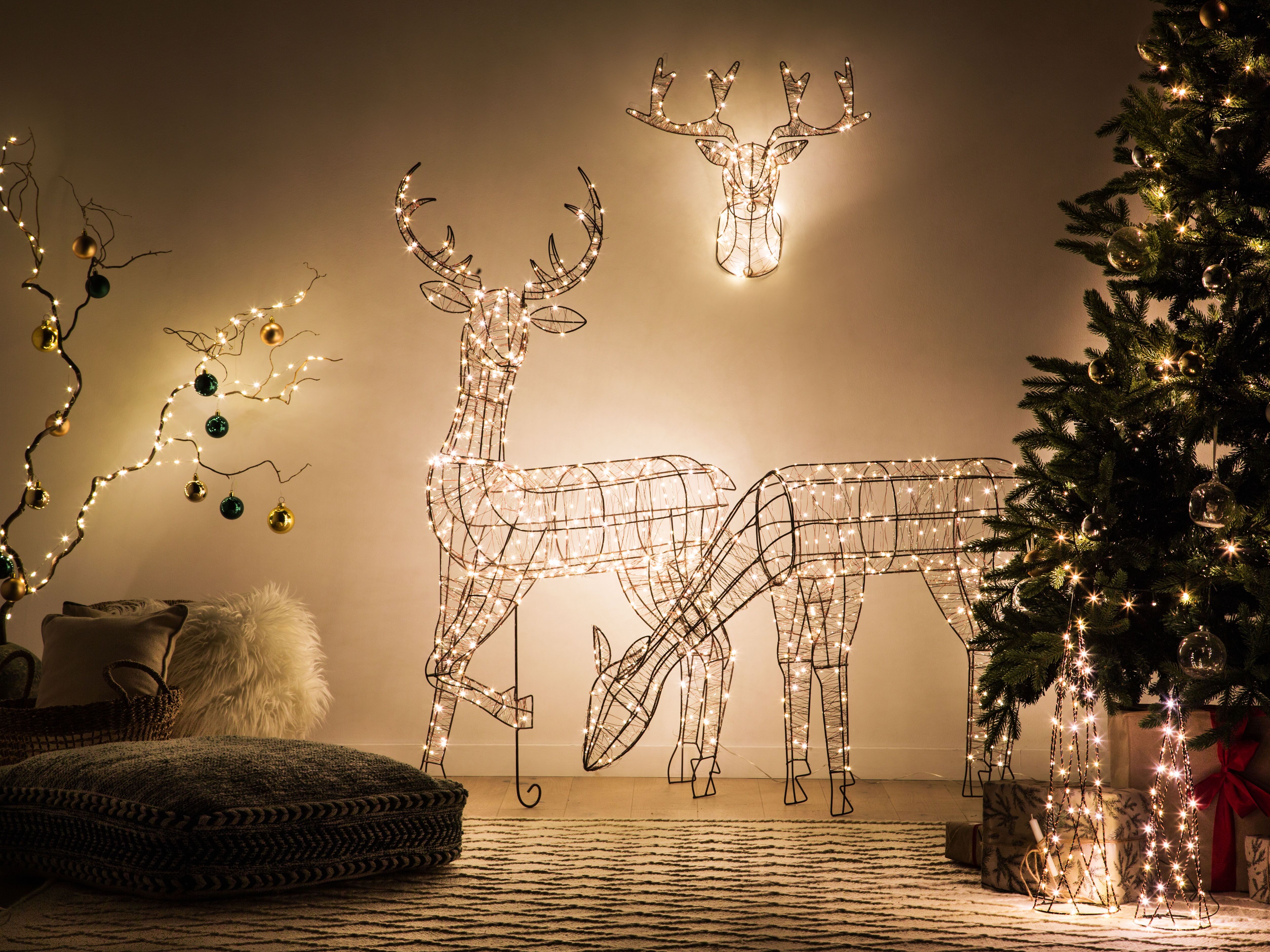 Outdoor Decoration LED NARUSKA Reindeer 70 cm Black