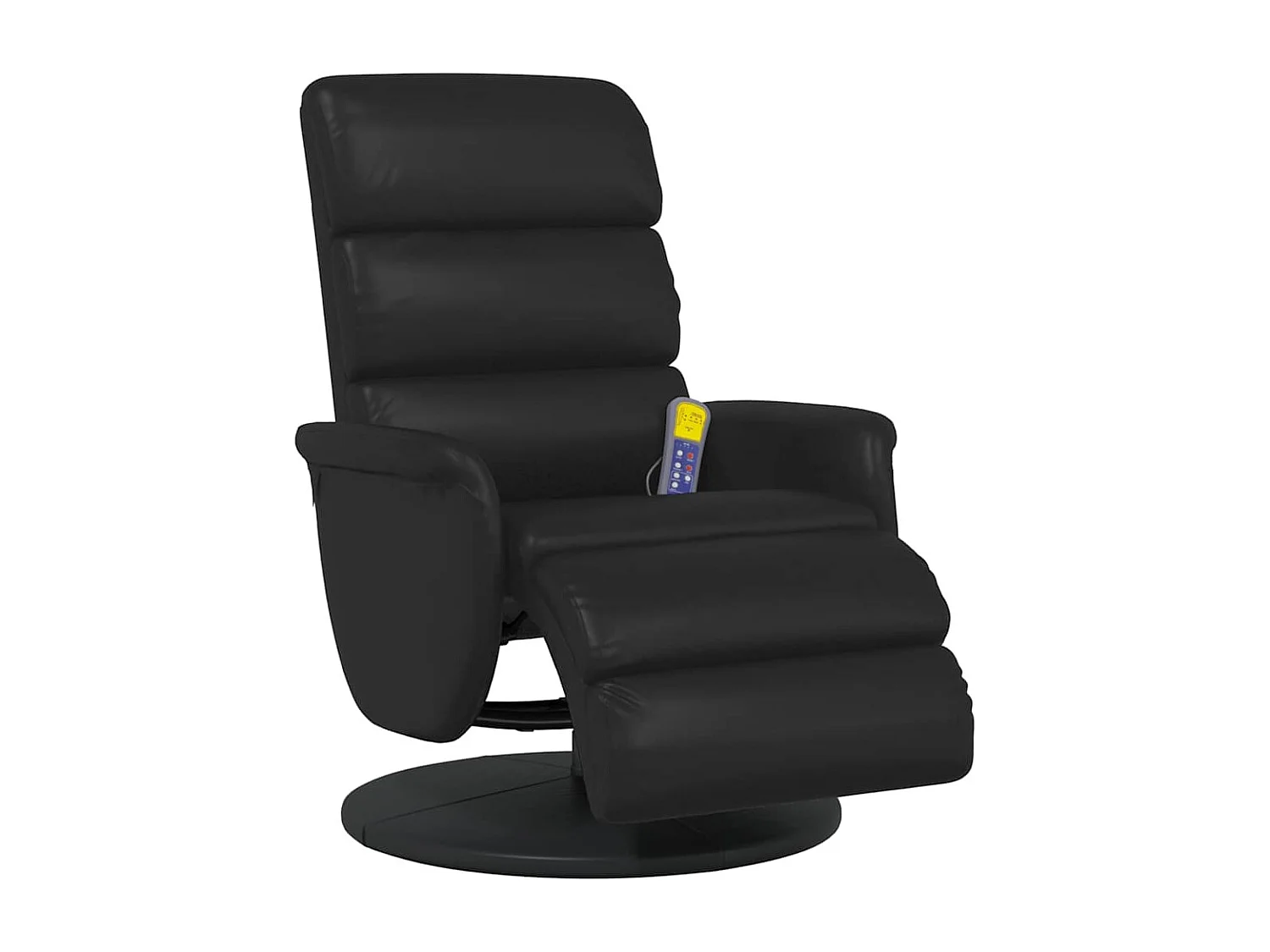 Fauteuil inclinable-Fauteuil salon de massage repose-pieds noir similicuir SHL3025