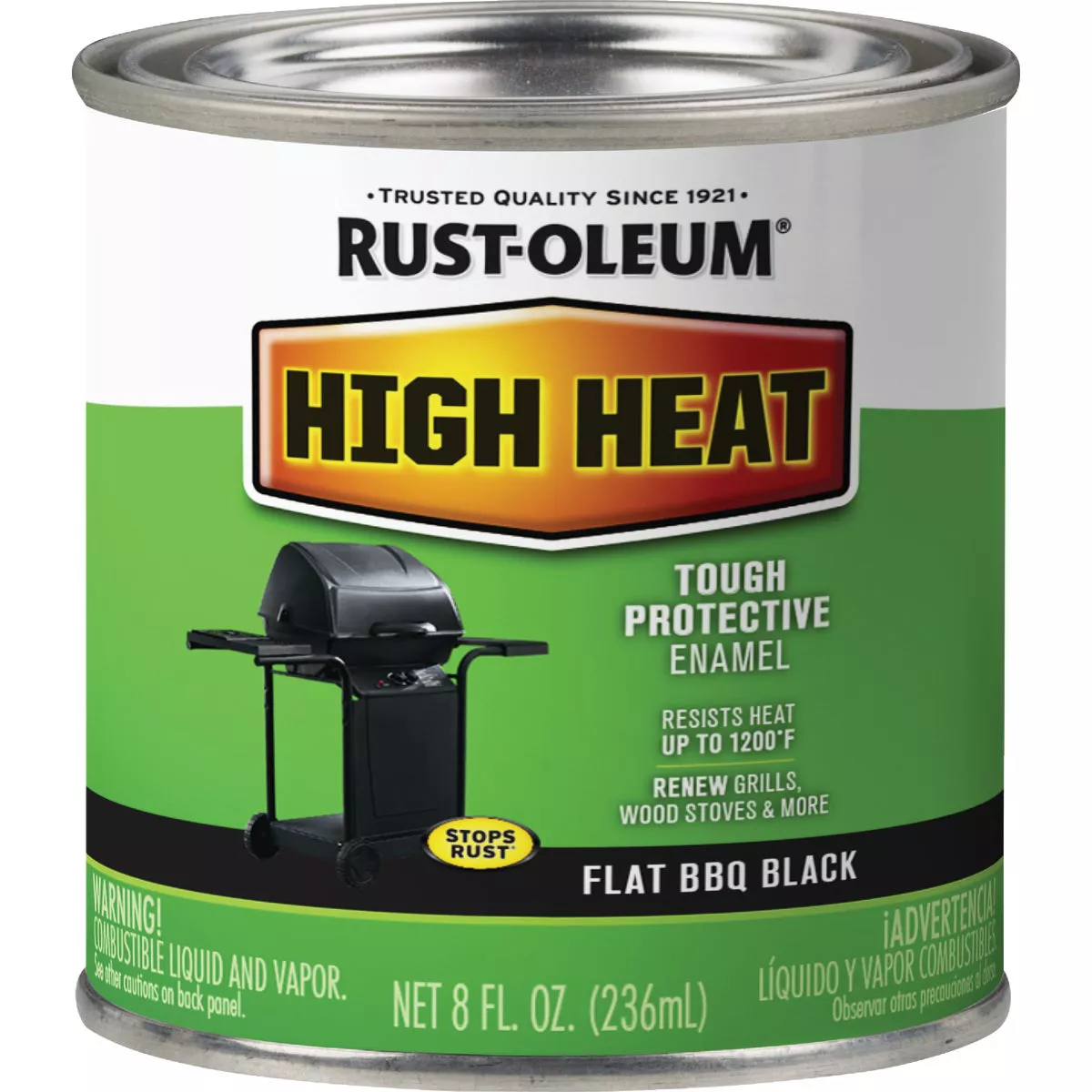 Rust-Oleum Flat High Heat Enamel, BBQ Black, 1/2 Pt.