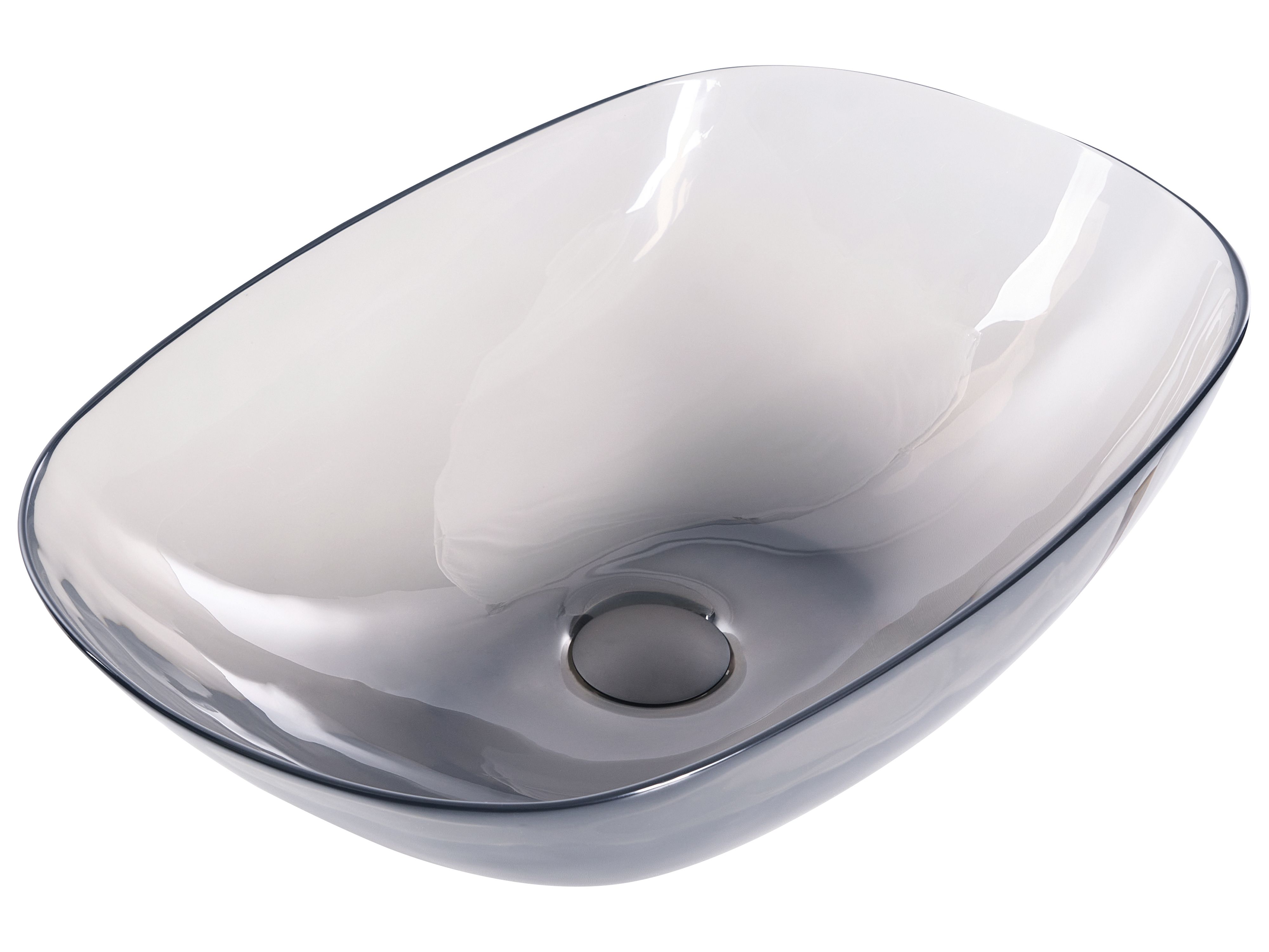 Countertop Basin MOENGO 540 x 360 mm Solid Surface Black