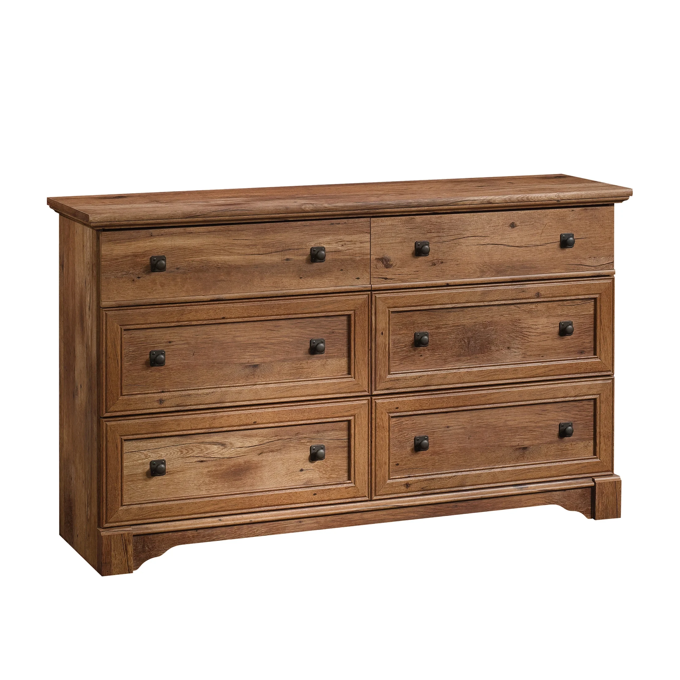 Sauder Palladia 6-Drawer Bedroom Dresser, Vintage Oak Finish - Image 2
