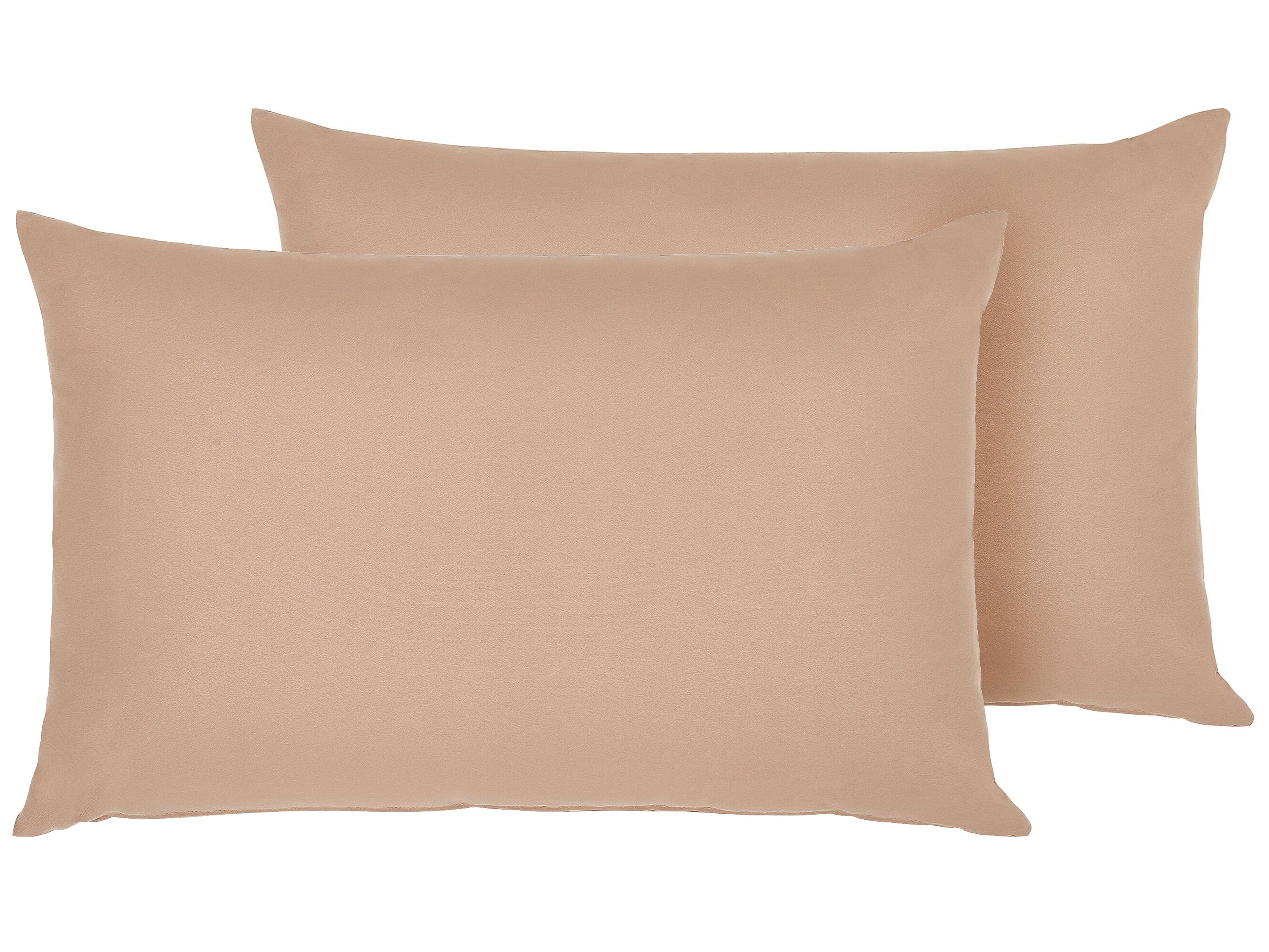 Set of 2 Outdoor Cushions ALMYROS Solid 50 x 70 cm Sand Beige