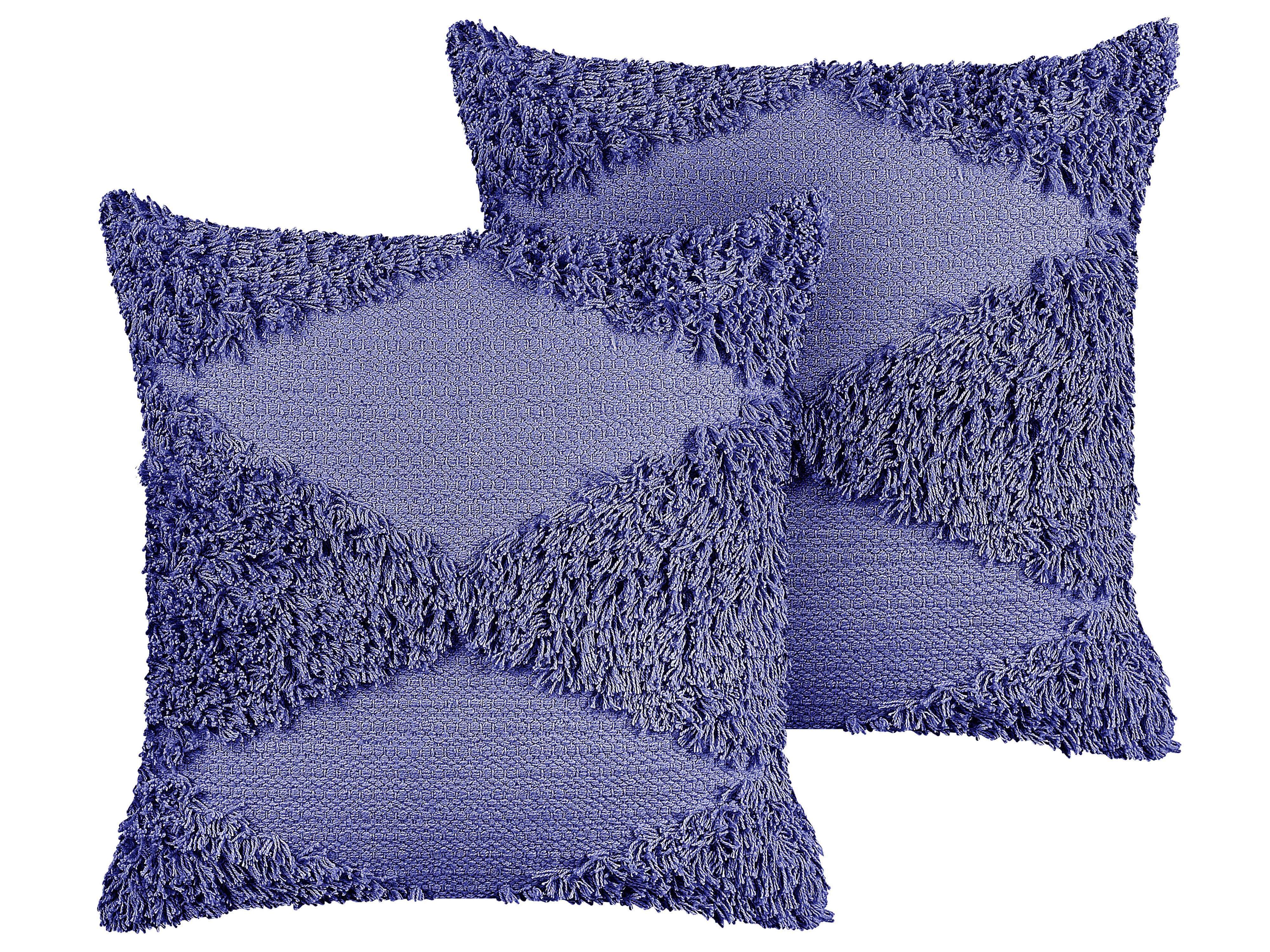 Set of 2 Decorative Cushions RHOEO Cotton 45 x 45 cm Violet