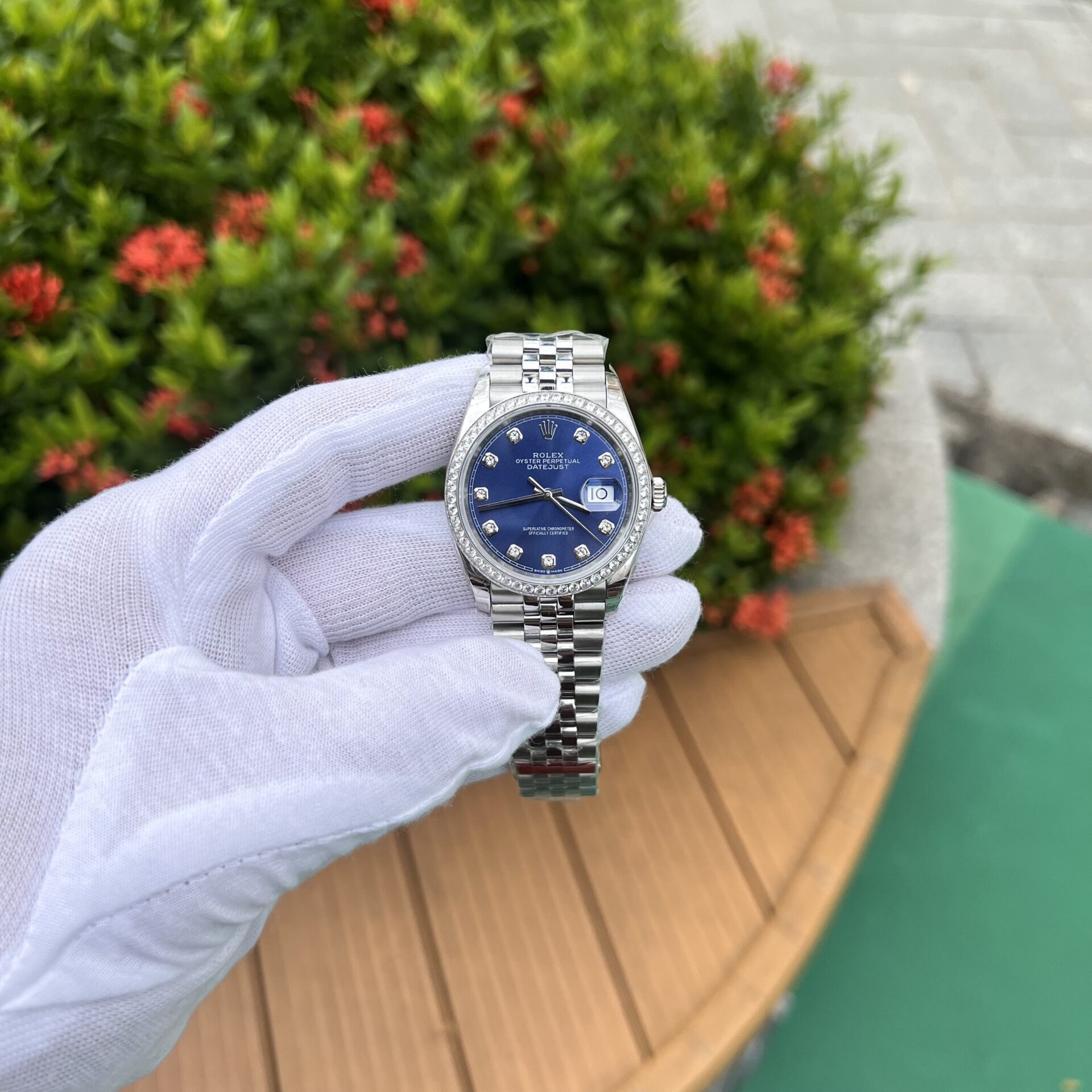 Rolex DateJust Blue Dial Replica 1:1 Watch Jubilee Strap EW Factory 36mm - Elite Watch Atelier