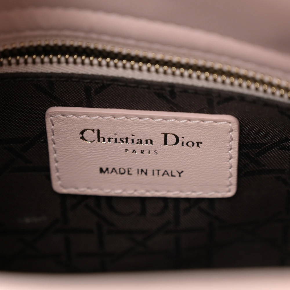 Dior Light Pink Cannage Lambskin Leather Small My ABCDior Lady Dior Gold Hardware Reps
