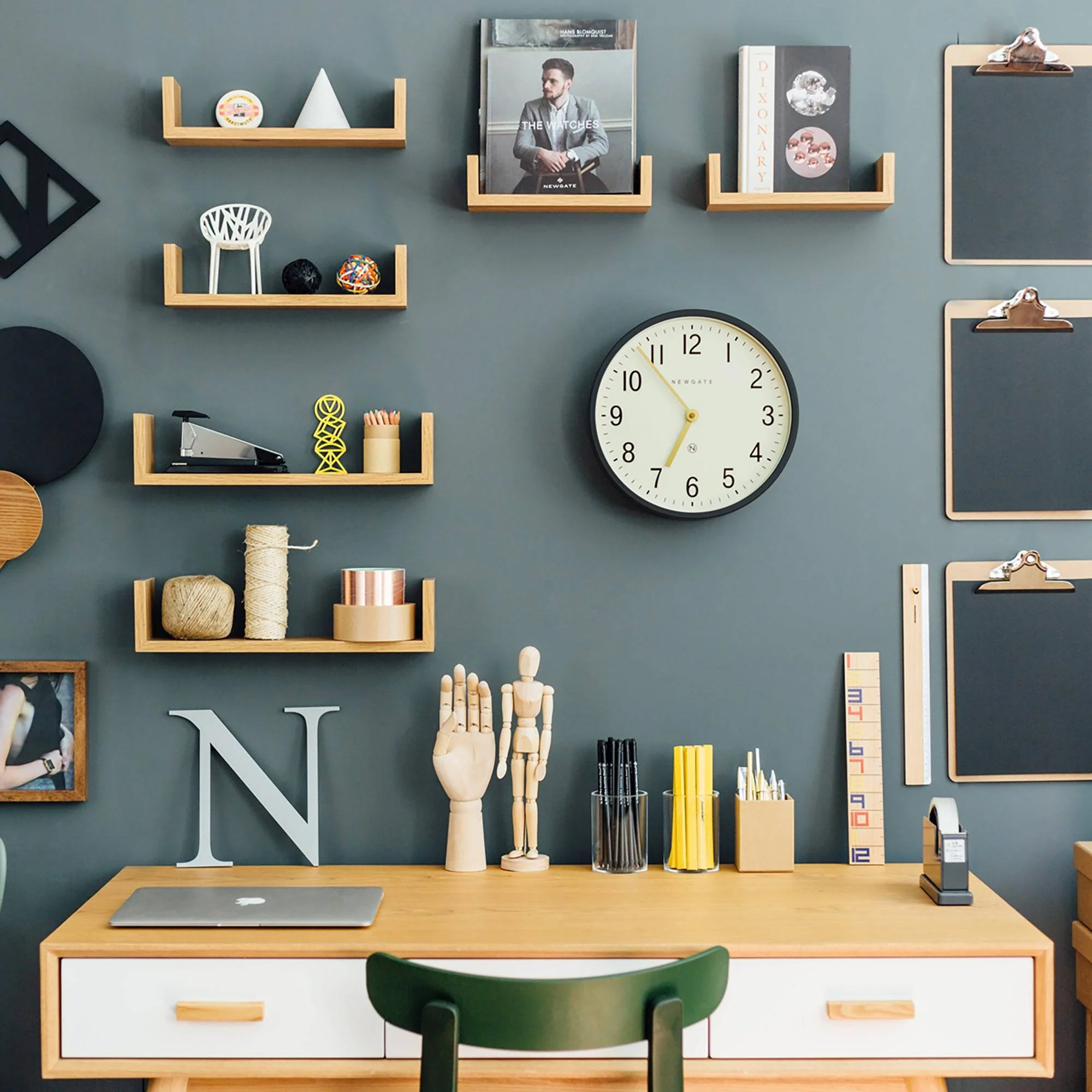 Newgate Master Edwards wall clock in grey