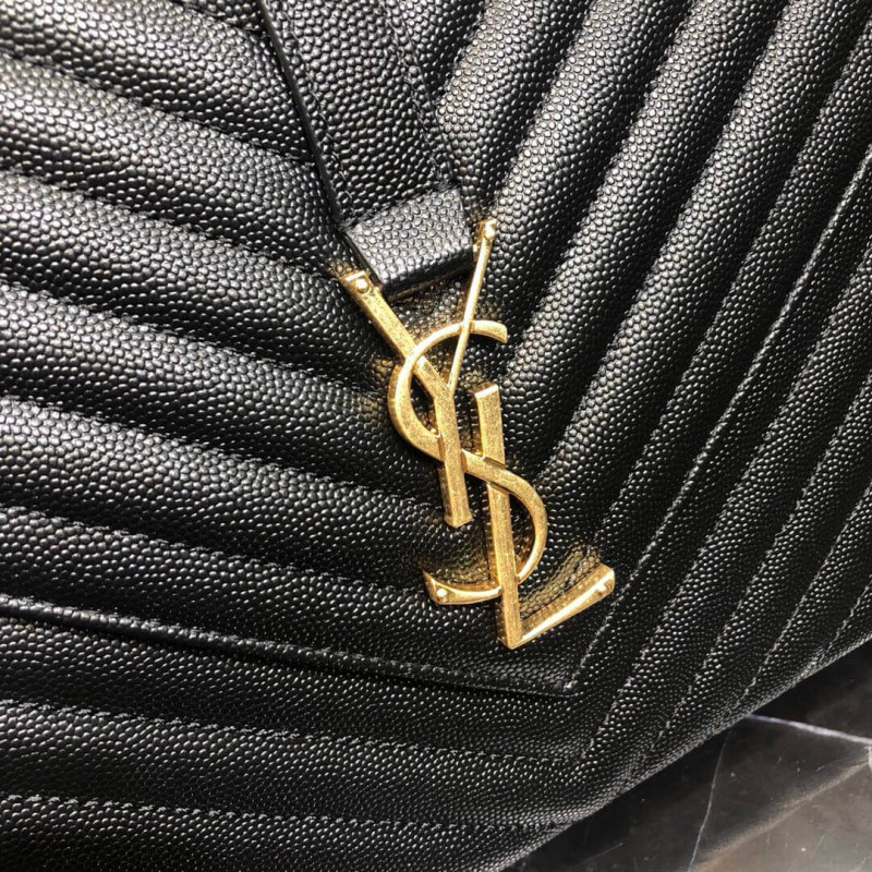 Replica Saint Laurent Grain Leather Large Envelope Chain Bag 396910 Black1:1High-quality replica