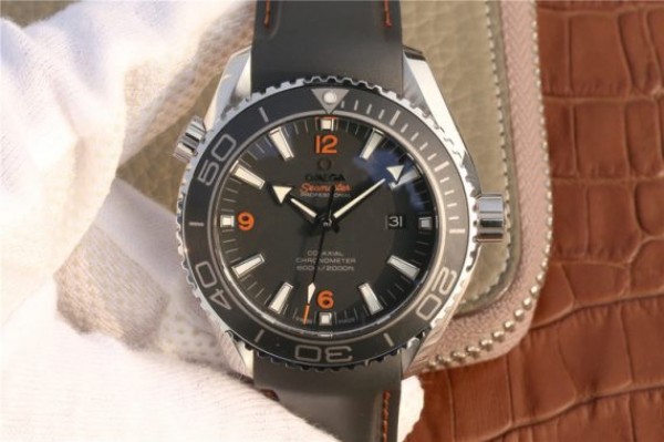 Replica Omega Planet Ocean Professional Ceramic Bezel 45mm OMF Orange Marker Rubber Strap A8500 - Elite Watch Atelier