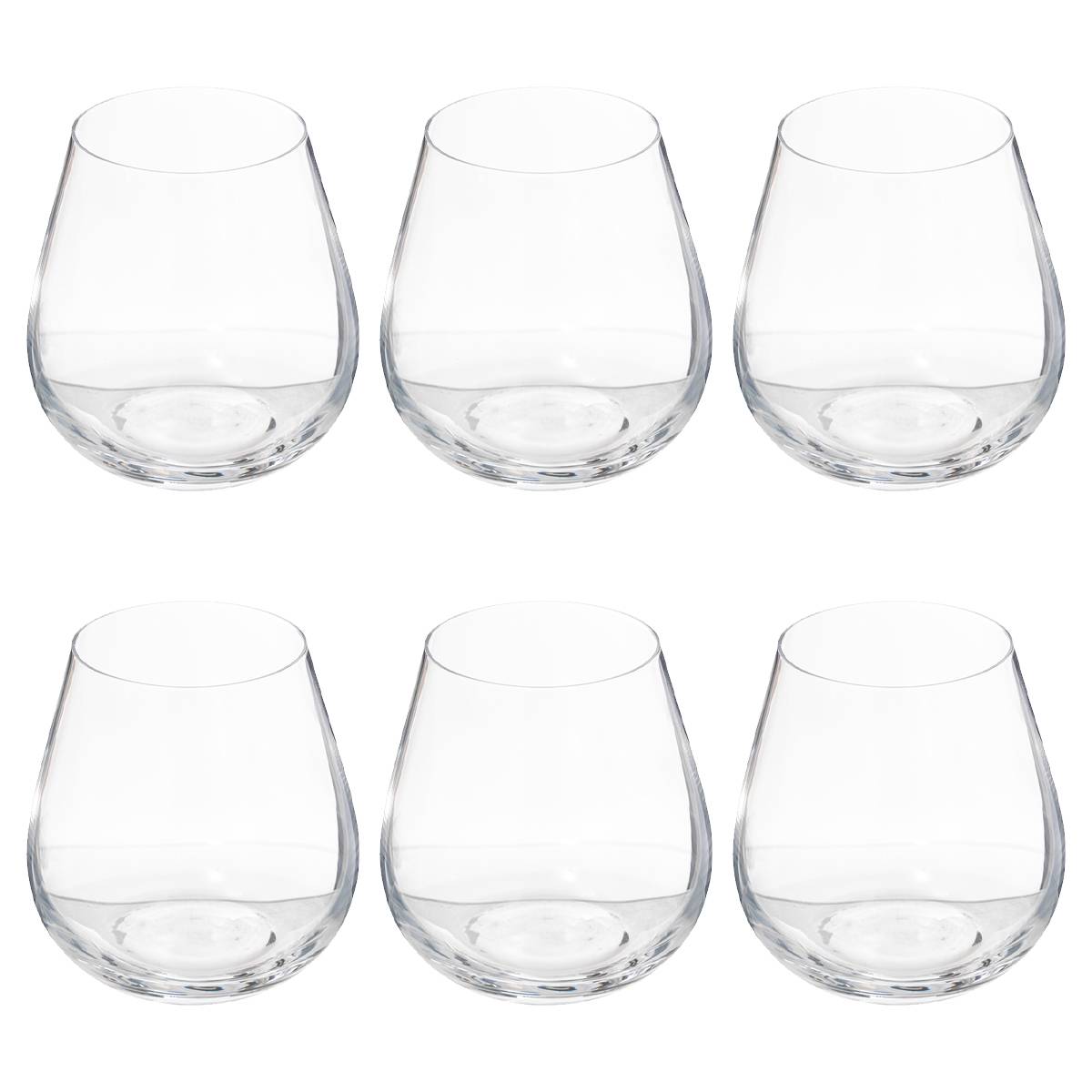 Set of 6 low tumblers "Lena" 380 ml, Transparent