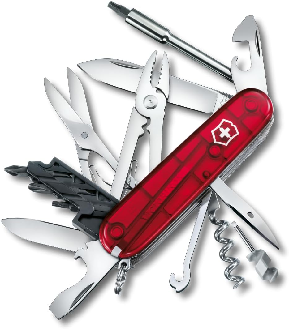Victorinox Cyber Tool M 32 Functions Swiss Army Medium Pocket Knife with Fold-Out Bit Case, Ruby