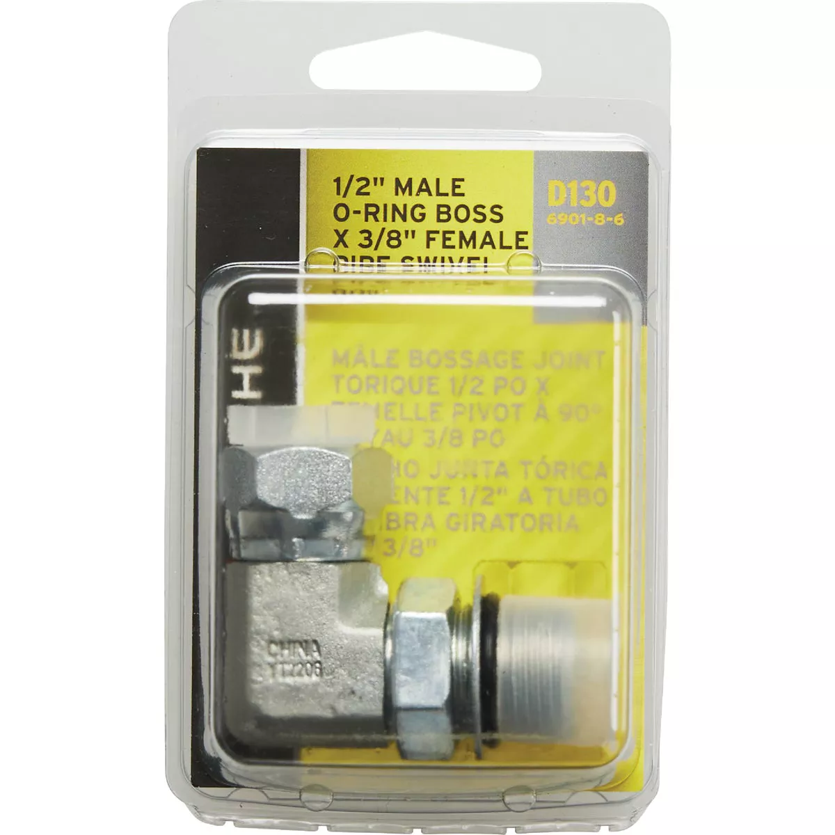 Apache 1/2 In. Male O-Ring x 3/8 In. Female Pipe Swivel 90 Deg Hydraulic Hose Adapter