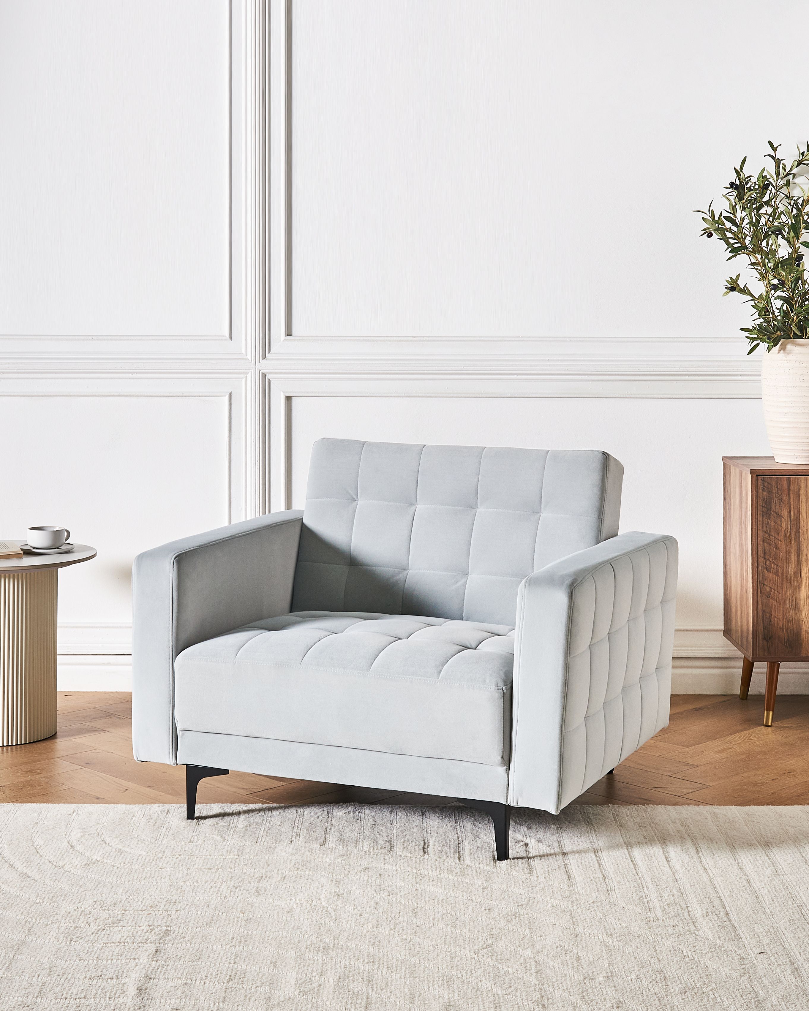 Armchair ABERDEEN Velvet Light Grey