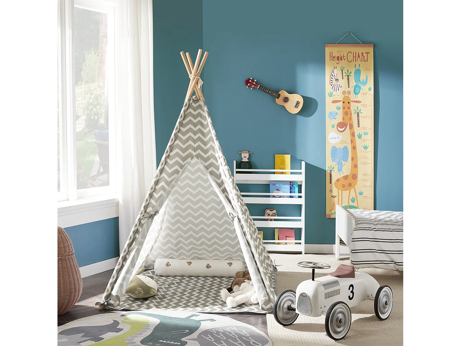 Tipi Tente Pour Enfant avec Tapis De Sol Indian Teepee Tente de jeu pour enfants OSS03 SoBuy