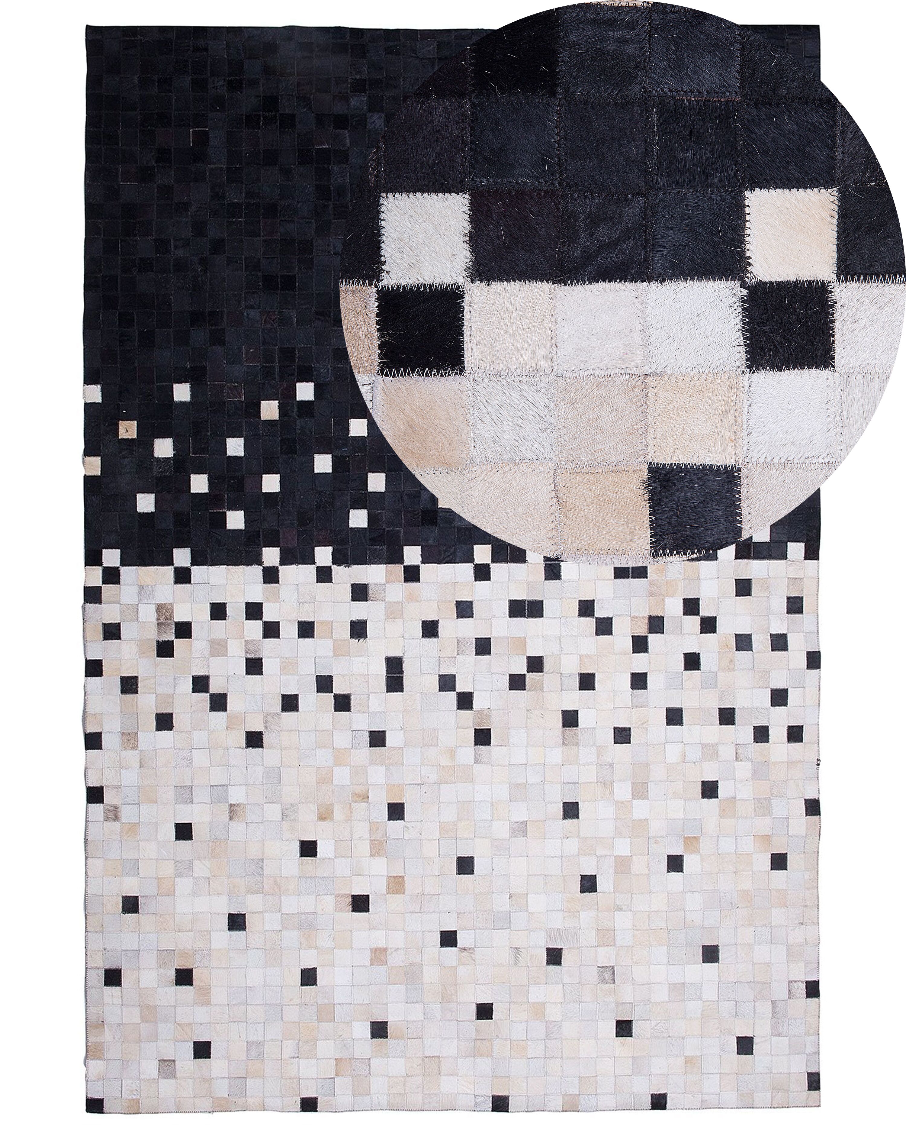 Rug ERFELEK Black 160 x 230 cm Leather