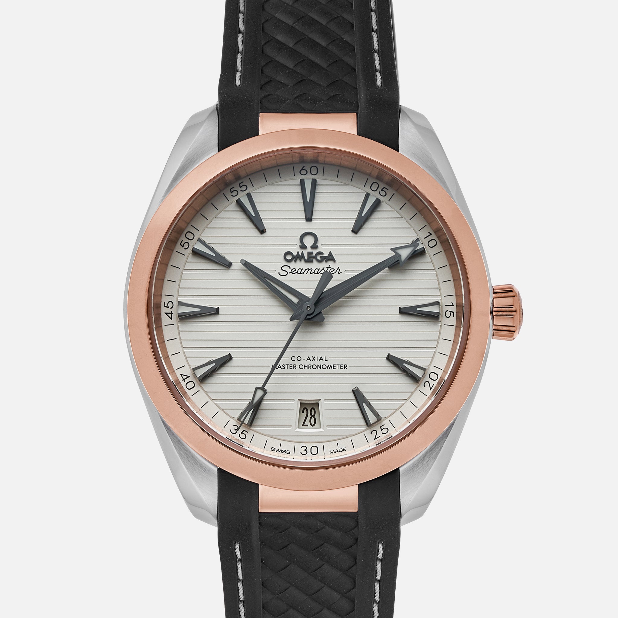 Seamaster Aqua Terra 150M Co-Axial Master Chronometer 41mm In Two-Tone With White Dial On Rubber Strap(1:1 replica) - Top club