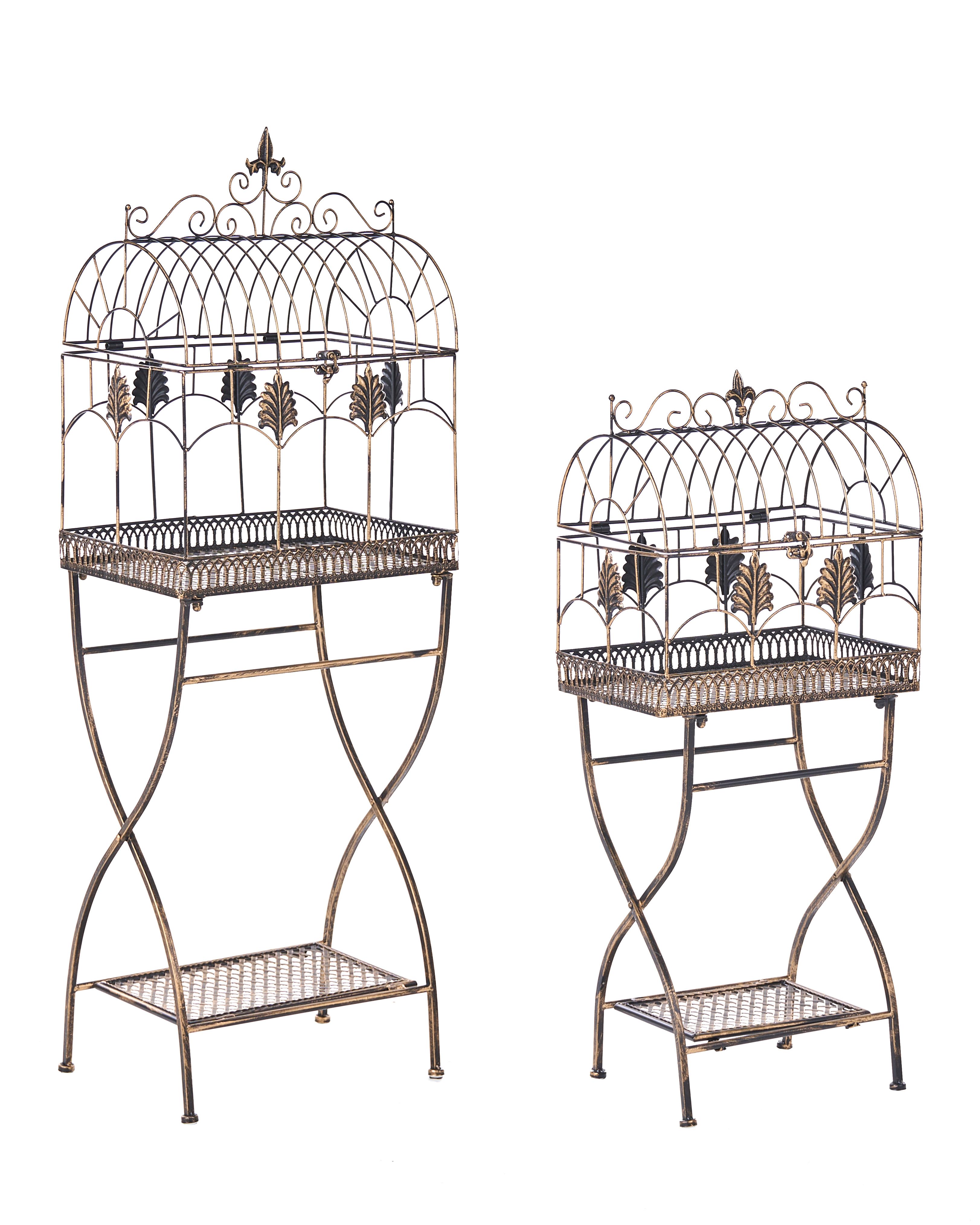 Set of 2 Shelving Units SICILY Metal 43/37 cm 30/27 cm Black