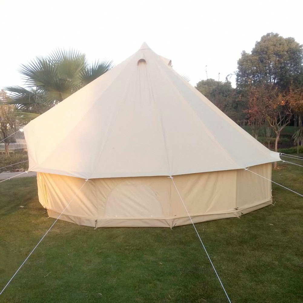 Outdoor Waterproof Family Camping Cotton Canvas Bell Tent Luxury Glamping Yurt Diameter 4M (13.1FT) - Image 10